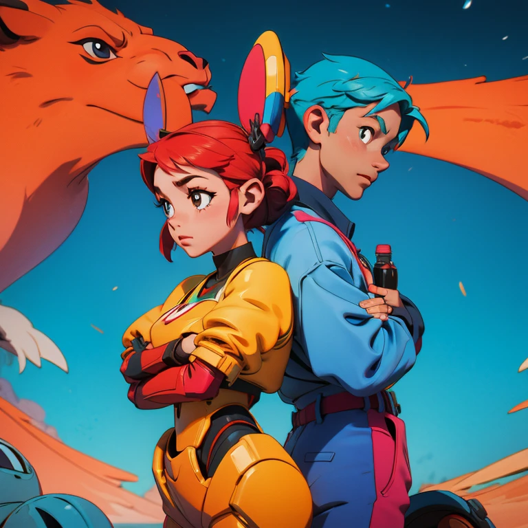Create a cover to a children's book with no title about two robot brothers