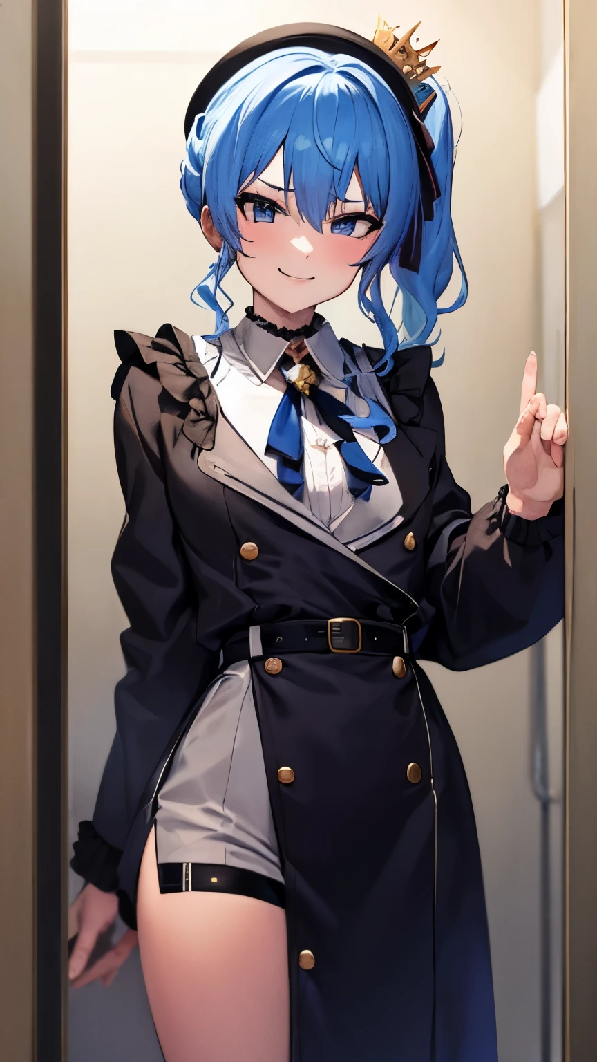   ((  Futanari )),flat chest,8k,highest quality,masterpiece, highest quality, High resolution, side ponytail, hoshimachi suisei,flat tits,flat breasts,flat tits,（flat chest）,slender , skinny , grinning smile,（（against glass））, disgust,perfect finger,irritated face, heavy breathing,penis,
