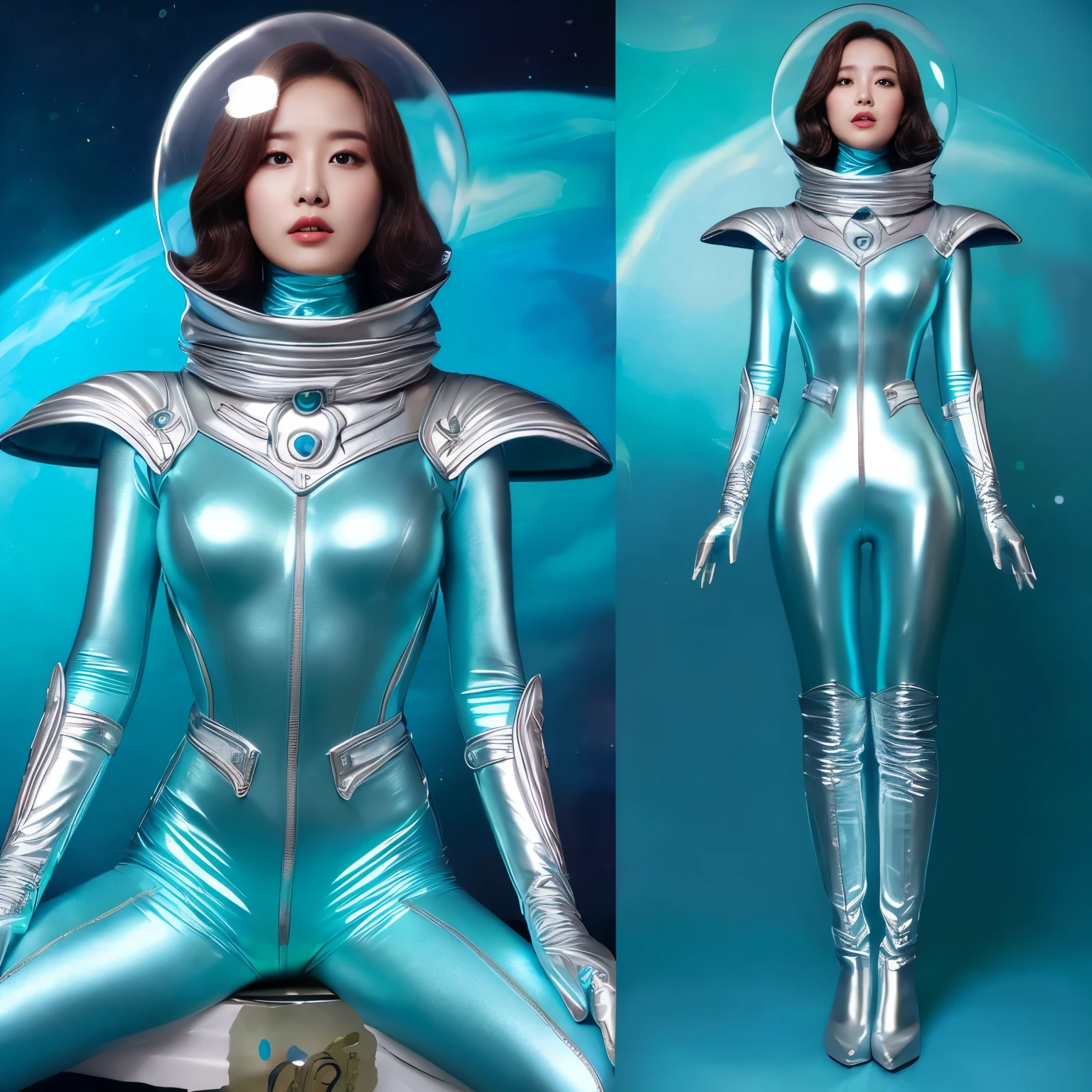best image quality、Super high resolution、(realism:1.4)、Korean beauty star、The most beautiful KPOP star、horny face、Horny Korean makeup、erotic expression、A body that makes you want to touch it、erotic photos、((Realistic shiny satin fabric texture、High-gloss stretch satin fabric that is smooth and smooth to the touch.、The drape of the curved part of the shiny satin fabric、strong shiny costume、The smooth and beautiful quality and luster of the costumes、A shiny costume made of high-quality satin fabric with high density.、Smooth to the touch oil light liang ice 縝绸 ultra-class battleship skin coat COS、Super Sentai Women's Heroine Suit、Texture of costumes that satin fetishists respond to、Thin, glossy stretch satin fabric)),8K photo quality