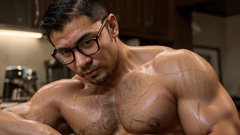 asian , daddy , man , middle age , glasses , muscle , barebacked , sexy , big dick , lewd, erotic , masturbate , suck dick , wet hair , undercut hair lewd, erotic , sexy daddy body , sex toy