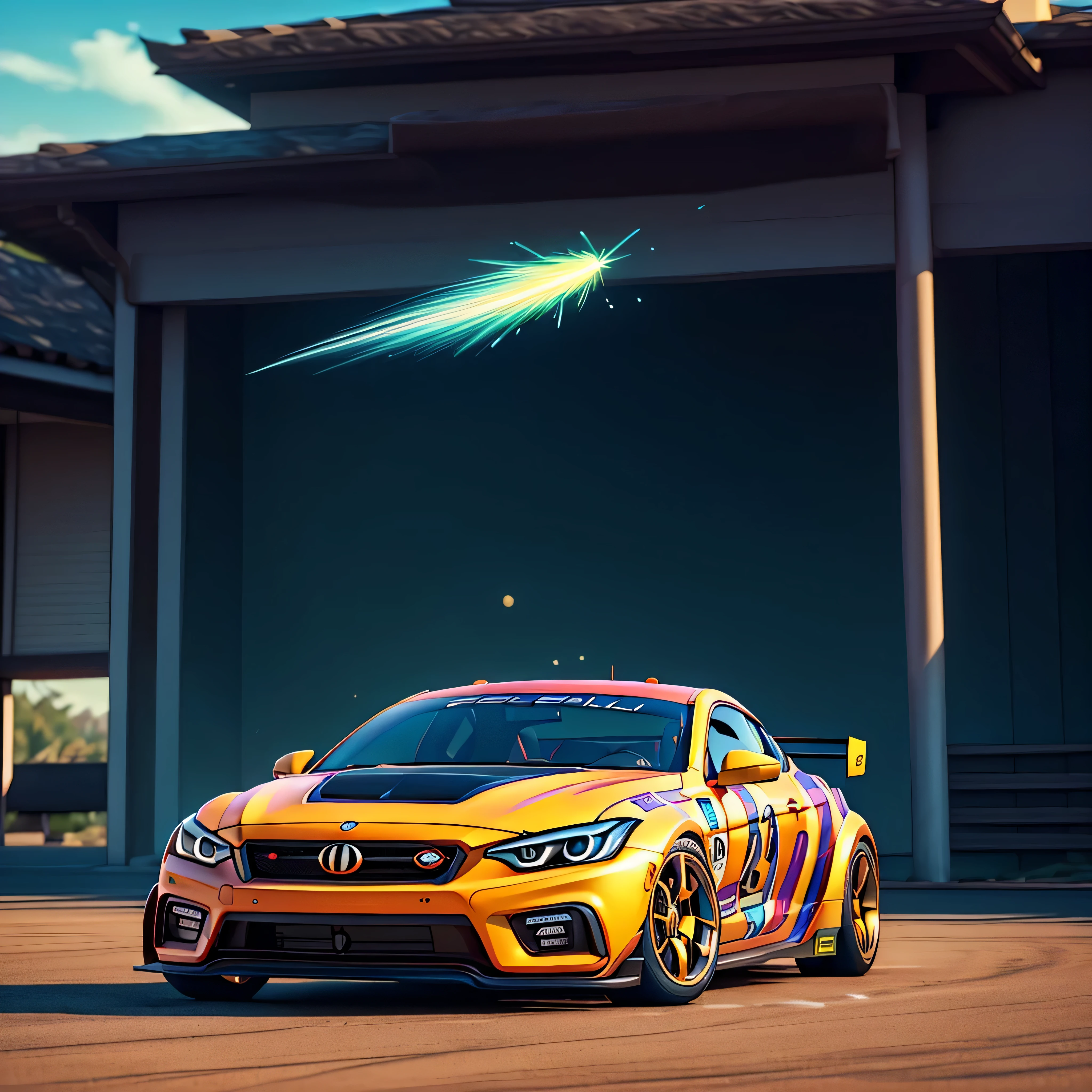 epic Sunset spacious SunRise Racing Car, Start Racer Goal Auto_Racing_Circuit Race_Track deep path Equirectangular Circuit (((epic UnrealEngine5 Ultra tMasterpiece ultra_high-definition ultra Professional Photorealistic optimal ultra_sharp-focus max ultra_high-quality opengl-shaders symmetrical ultra_high-details accurate reflex ultra_high-resolution perfection volumetric Cinematic_Sunlight improved Octane_rendues 32K XT3 DSLR 3dcg shadow, analogiques, extatiques, saturate, reflection))) dazzling Will-o'-the-wisp global luminescence (((An boatmobile inspired ultra-realistic angelic neon metallic black silver and gold chrome race car designed on a icy surface road with snow falling and deep snow covers the ground and everything all around ))), race car, street racing-inspired, Drifting, LED, ((Twin headlights)), (((Bright neon color racing stripes Cristallines kit incandescente flash blow glow))), (Black racing wheels), Wheel spin showing motion, Show car in motion, Burnout, wide body, modified car, racing livery Lava varied multi etc. --v6 --s1000 --c20 --q5 --chaos100