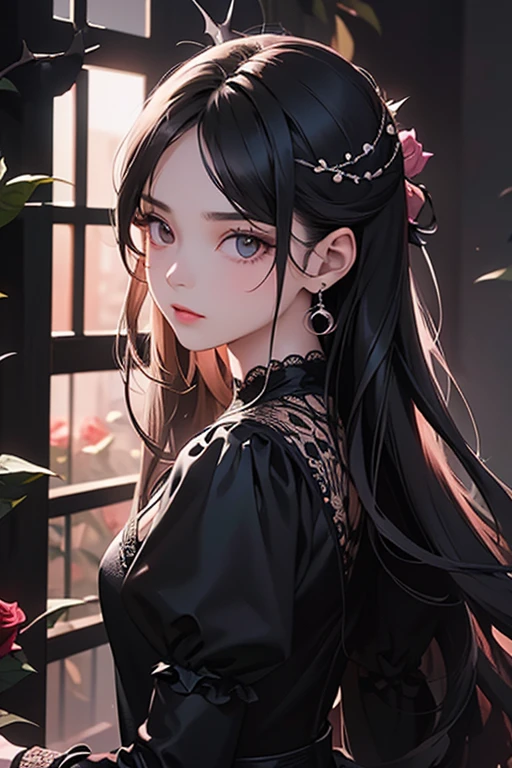 (highres:1.2,realistic:1.37),Girl in a magical garden, fairytale atmosphere, beautiful detailed eyes, long flowing hair, vibrant flowers, butterflies fluttering around, golden rays of sunlight, soft and dreamy color palette, whimsical lighting, enchanting scenery, fantasy ambiance, surreal elements, ethereal beauty.