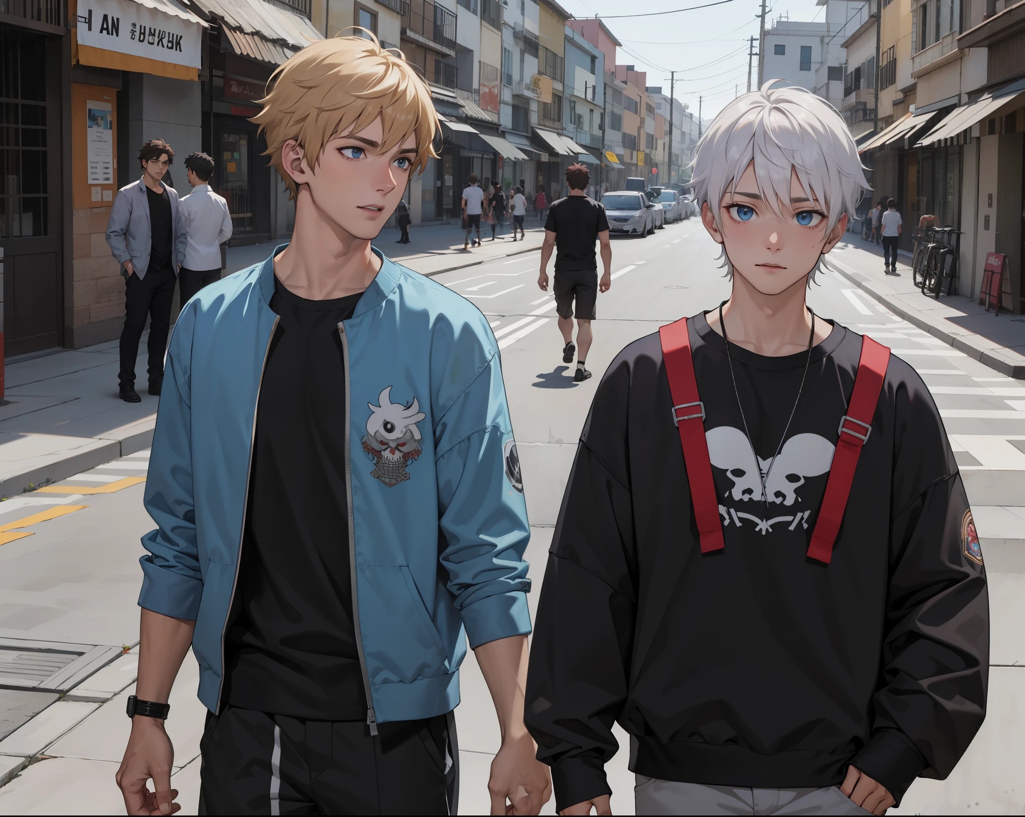 personajes de anime se estan mirando alos ojos con rabia disgusto molestia se odian