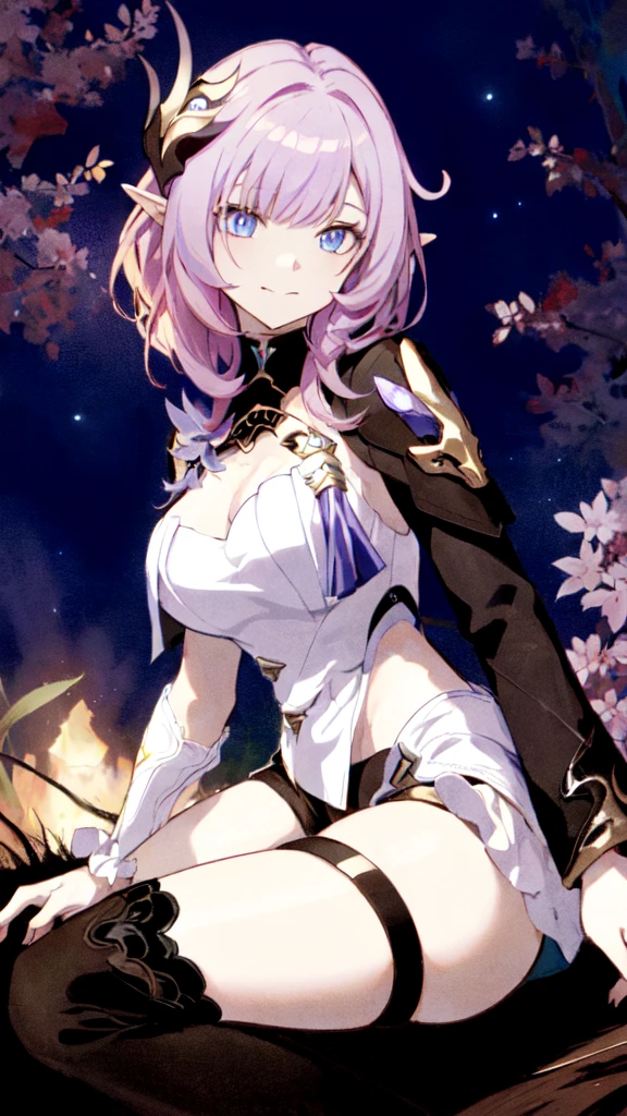 (realistic painting style:1.0), masterpiece, 最high quality, disorganized, ((full body)),Elysia (miss pink goblin) (Honkai Impact), slit pupil, Elysia (Honkai Impact), goblin, pointed ears, 1 girl, chest, cleavage, alone, pink hair, tongue, tongue out, large chest, looking at the viewer, shorts, hair ornaments, black shorts, blue eyes, bangs, long hair, black knee high boots, smile, short shorts, closed mouth, long sleeve, sitting, pink eyes,crossed legs, ((very detailed background)), (((cowboy shot,dynamic angle))),1 girl,,(shiny skin:1.3),(Beautiful and dense skin),(thin hair), masterpiece, high quality, High resolution, confused,(beautiful and aesthetic:1.2), beautiful hands, (4k), 8K, perfect balance,(Highly detailed CG Unity 8K wallpaper), perfect hands, embarrassing, blush, light_vestige,intricate details,Depth of written boundary, extremely delicate and 美しい,professional photography, Bokeh, High resolution, sharp details, 最high quality, thick thighs,beautiful eyes, beautiful background, outdoor,