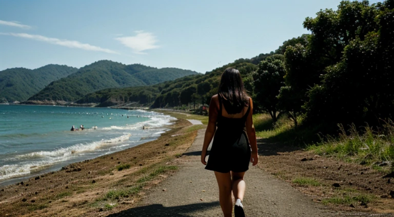 caminando en una playa