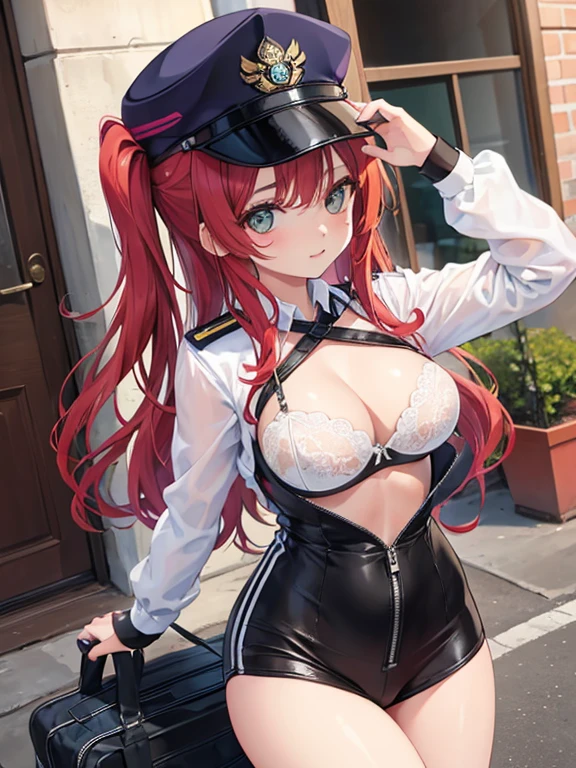 Ainda um gatinho (DXD), 1 garota, uniforme policial,bra, police hat, Policial, seios grandes,