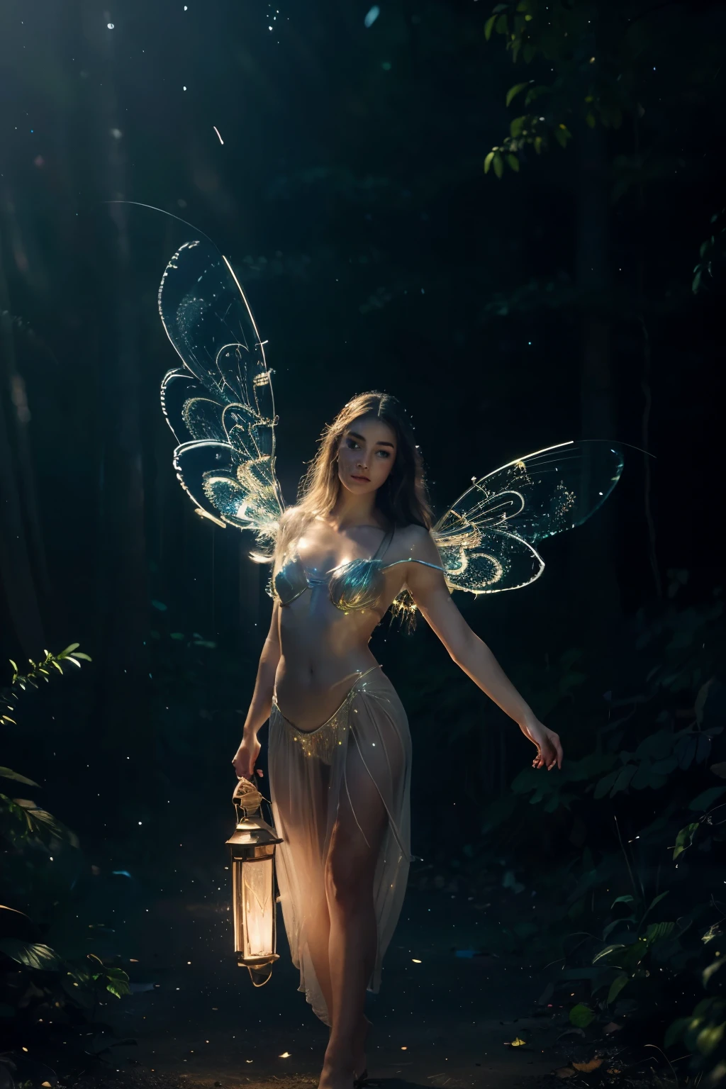 best quality,4k,8k,highres,masterpiece:1.2,ultra-detailed,(realistic,photorealistic,photo-realistic:1.37),firefly person,firefly surroundings,magical fireflies,glowing,ethereal,otherworldly,night scene,darkness,enchanting,dreamlike,beautiful detailed eyes,beautiful detailed lips,extremely detailed eyes and face,longeyelashes,surreal,illuminating,glowing particles,dancing lights,bioluminescent,translucent wings,floating in the air,sparkling,sparks flying,light trails,shimmering,exquisite,soft glow,delicate,graceful,mesmerizing,fantastical,mysterious,unbelievable,brilliant,seemingly alive,breathtaking,peaceful,tranquil,majestic,colorful,harmonious lighting
