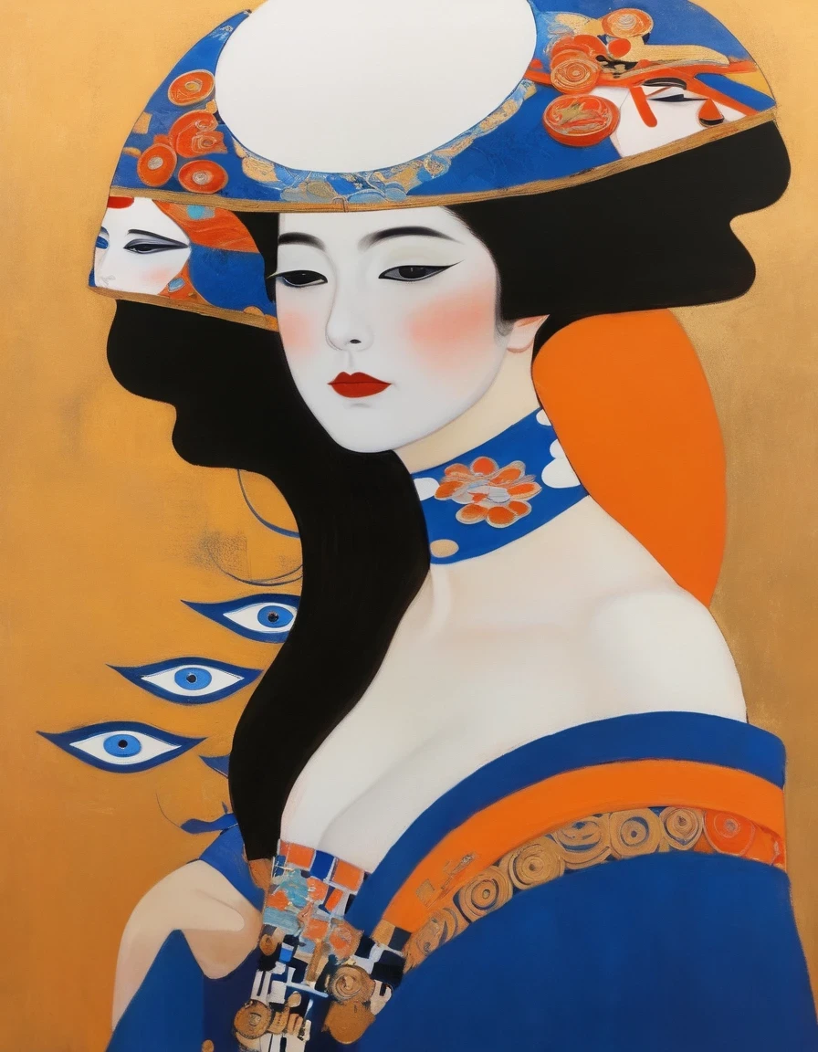 ASCII Art Style, Portrait, Best Quality, High Resolution, Super Fine, (Realism: 1.37), Character Concept Design, Hayv Kahraman Style, (Portrait of Peking Opera Girl: 1.3),, Fine Eyes, Fine Lips, Fine Face, Long Eyelashes, Stylish Urban Clothing, Midway, Blue and Orange, Sharp Focus, Studio Lighting, Stanley Donwood Style, Figure, Ink Art, Side View