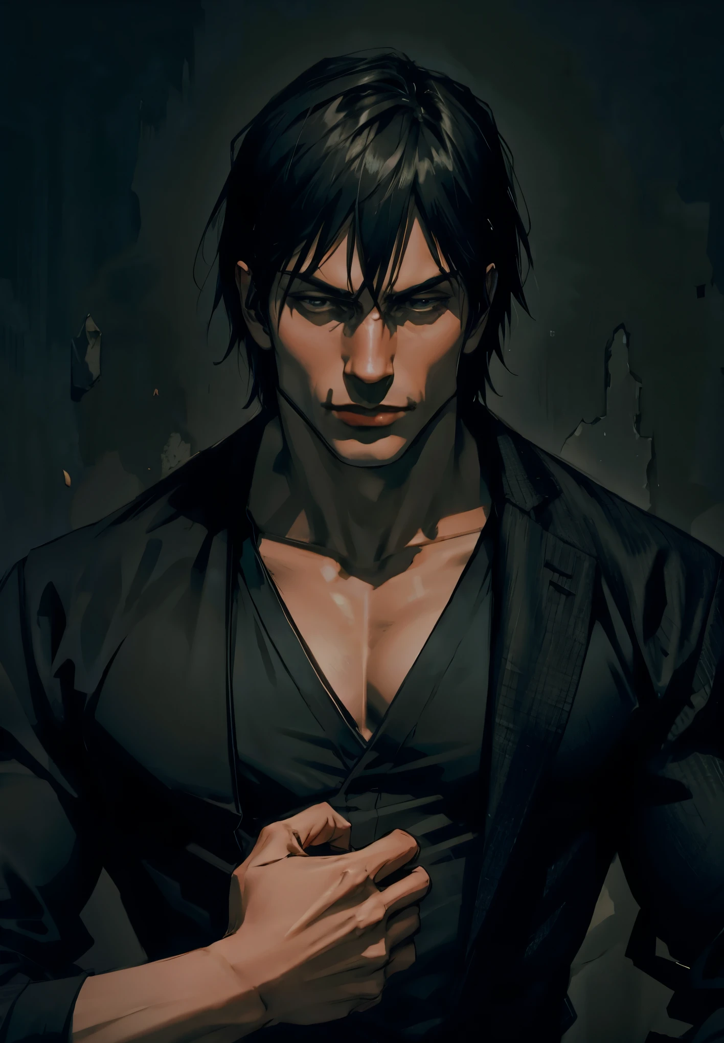Vampiro_caballero, solo, retrato,, (majestuoso, impresionante, Exquisito:1.3),toji fushiguro