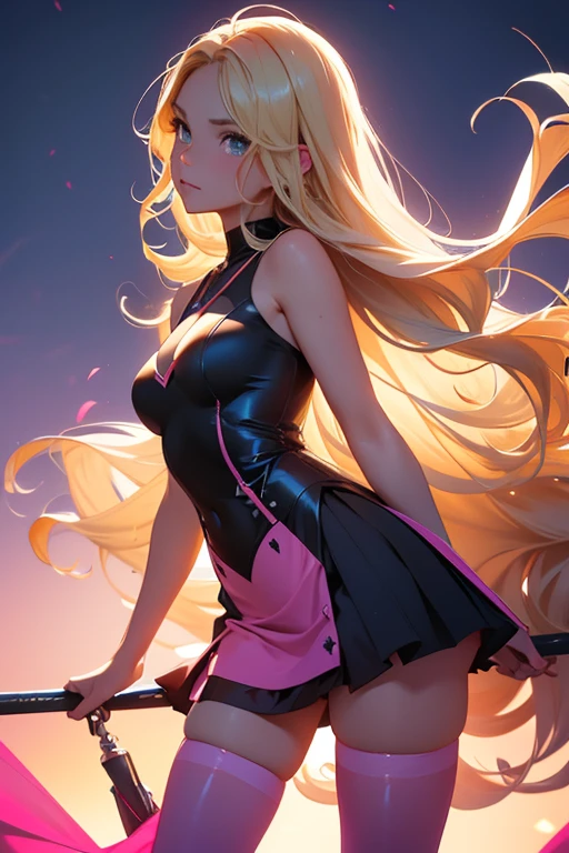 (masterpiece:0.7), best quality, figure, 1 black magician girl, short skirt, shirt, footwear, broken heart necklace, outside, black hole in background, performer, space, in bed, best quality, high resolution, highly detailed, detailed background, perfect lighting, (colorful, bright colors:1.4), blonde hair, cotton candy cloud, sky, smiling face, dynamic pose, beautiful pose, (only), (floating color ink:1.15), (Muchos toques colorfuls:1.0), (floating pink blades:1.25), (vortex magic:1.1), (relaxed, cake:1.2), (multicolored:1.0), (dense beautiful shine:1.0), (slime body:1.2), (dark expression:1.0), (open mouth:1.0), (shadow), (blonde hair:1.4), (by width:1.0), (from behind:1.3),  (Demon Halo:1.3), (Bowed Head:1.0), (Dynamic Pose:1.1), (Asymmetrical Hair:1.2), (Blue Collar Shirt:0.7), (Military), (Puffy Dress), :1.4), Diagonal Stripes, Blonde Hair, (Floating Cables:1.0), (Winter:1.4), (Interior, Inside Room:1.1), (((Tiara, Witch Holding It))), (Standing on One Leg:1.1), (Shiny Skin:1.1), (Upper Body:1.25), Latex Clothing, Goddess Body, Half Naked