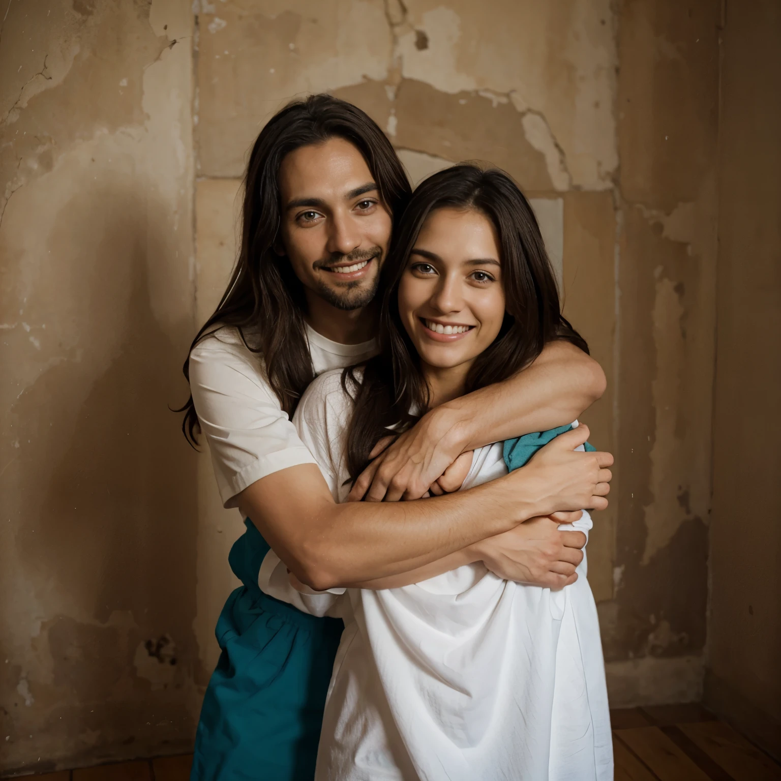 Jesus hugging a happy