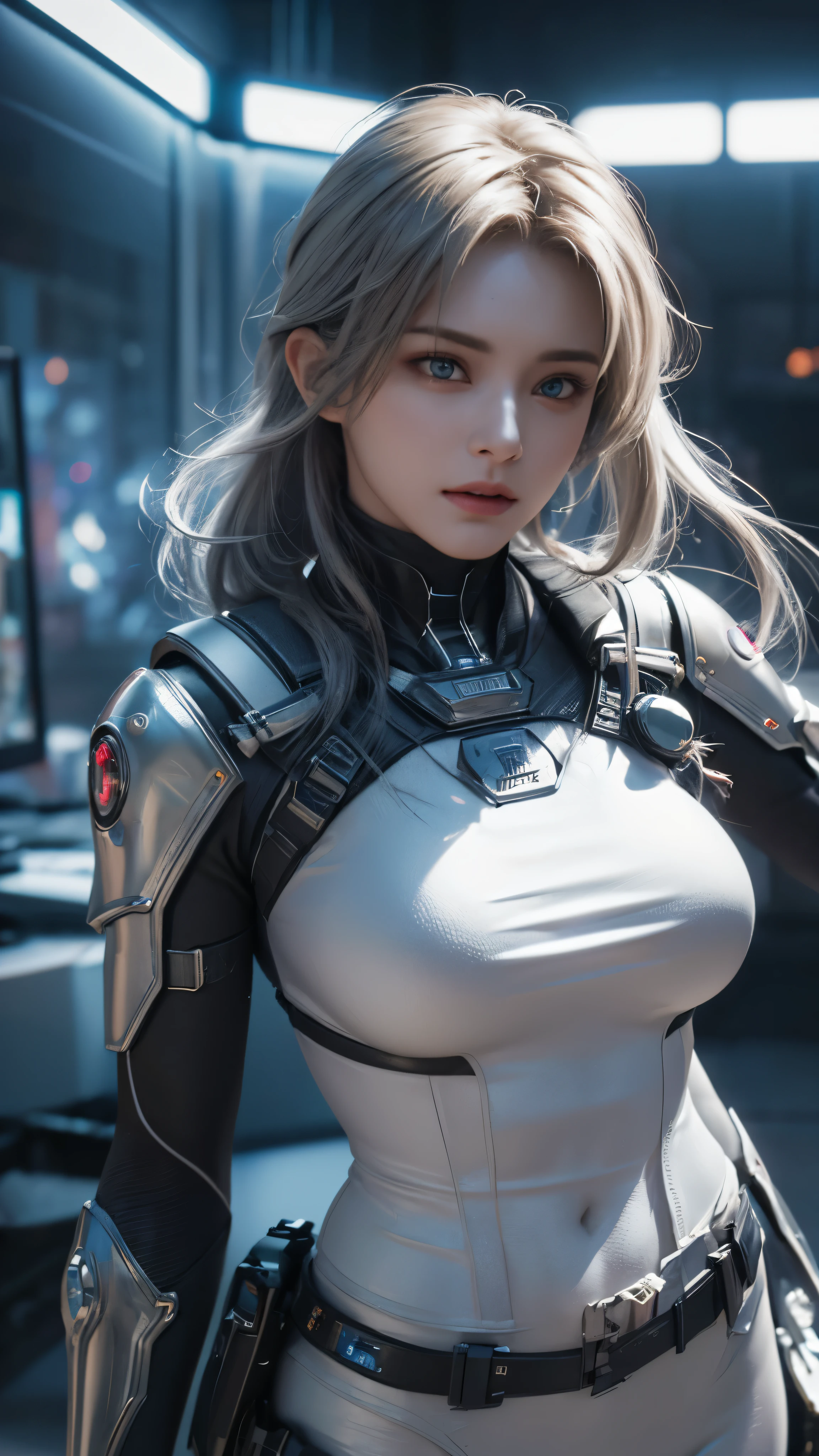 ((Best quality)), ((masterpiece)), (detailed:1.4), 3D, an image of a beautiful cyberpunk female,HDR (High Dynamic Range),Ray Tracing,NVIDIA RTX,Super-Resolution,Unreal 5,Subsurface scattering,PBR Texturing,Post-processing,Anisotropic Filtering,Depth-of-field,Maximum clarity and sharpness,Multi-layered textures,Albedo and Specular maps,Surface shading,Accurate simulation of light-material interaction,Perfect proportions,Octane Render,Two-tone lighting,Wide aperture,Low ISO,White balance,Rule of thirds,8K RAW,