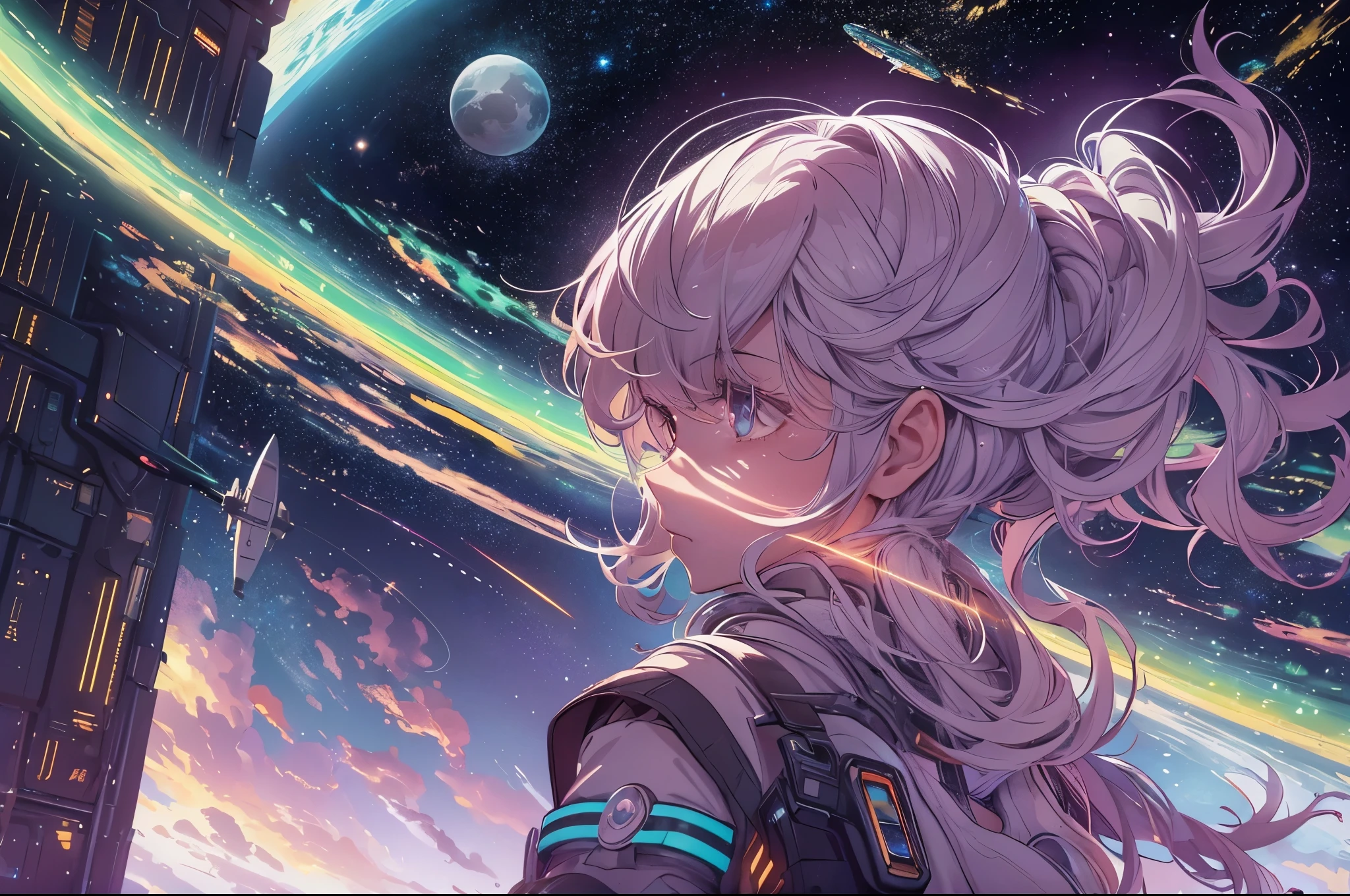 (best quality,4k,8k,highres,masterpiece:1.2),ultra-detailed,(realistic,photorealistic,photo-realistic:1.37),girl anime astronaut,traveling through the universe,planets,galaxies,neon,outer space,space exploration,nebulae,astronaut suit,visually stunning,otherworldly,cosmic adventure,vibrant colors,deep space,star clusters,stellar formations,majestic,zero gravity,distant galaxies,cosmic dust,pulsing lights,interstellar travel,spectral hues,light-year journey,galactic explorer,enchanting backdrop,luminous atmosphere,extraterrestrial landscapes,interplanetary expedition,exploring the unknown,astronomical wonders,dark matter,cosmic mysteries,celestial wonders,spacecraft,cosmic voyager,sparkling stars,dazzling phenomenon,universe's secrets,galactic spectacleincredible universe,limitless possibilities,cosmic beauty