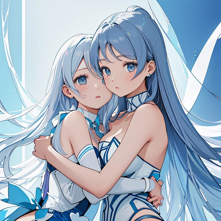 (thin black hair:1.2),(long hair with curls,:1.3),(hair with volume:1.25),(big ribbon:1.3),(blue eyes:1.4),(eye size:1.5),(sphere accessories:1.3),((Feminine fashion:1.4)),(Background full of blooming flowers:1.5),(blush),(upper grade:1.3),(small breasts:1.4),((close up of face:1.5)),((look up:1.25)),(fashion color white、dark blue、purple、pink:1.3),(smile:1.2),((hug breasts:1.5)),((Lily:1.3)),((focus on face:1.35))