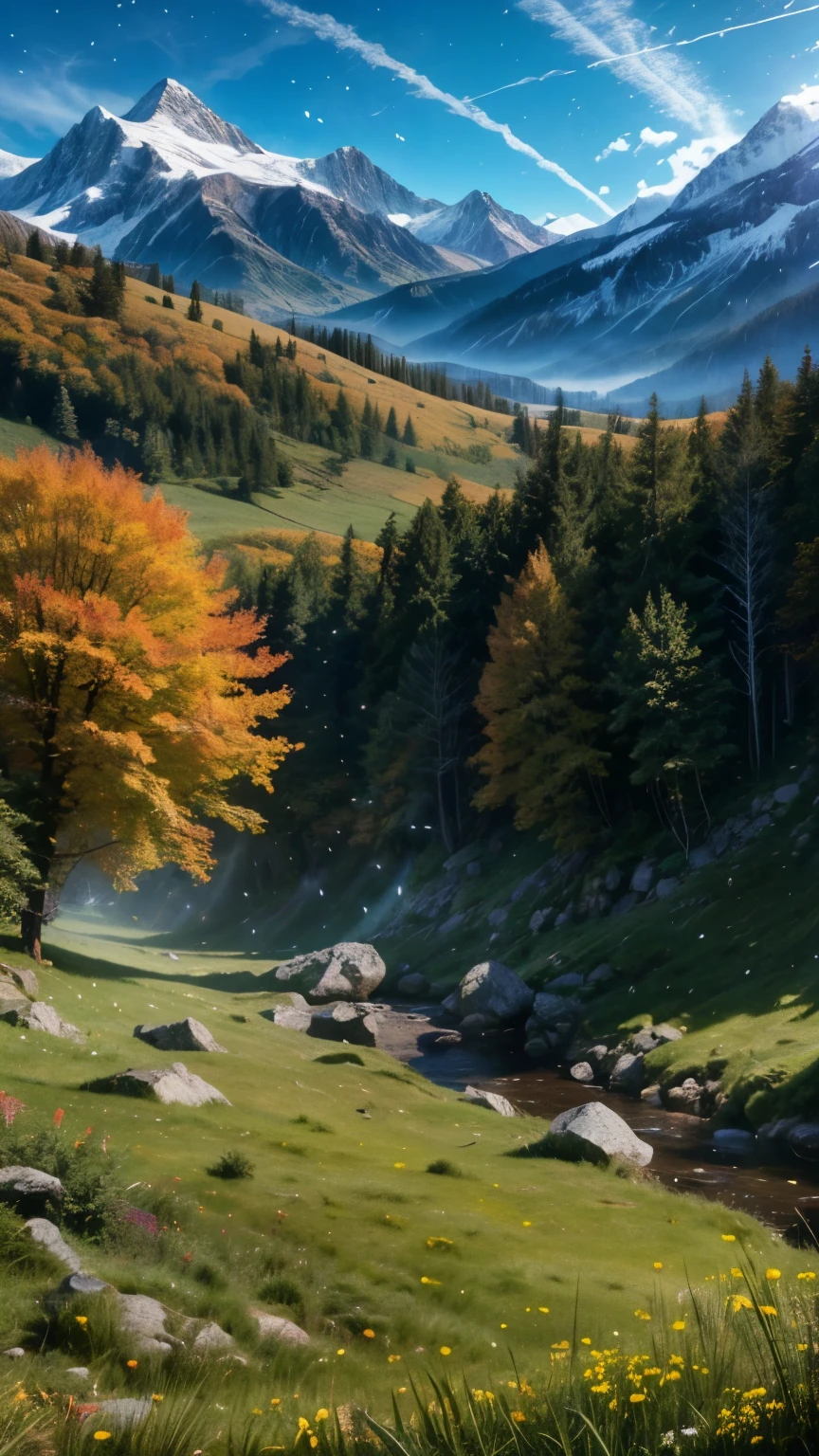 (Logo, Awesome, 8K, Tabletop, Raw Photo, Awesome, Top Quality, High Quality, Highly Detailed, Particle Effects, Dynamic Effects, Raytracing, Tabletop, Realistic, Ultra HD, Fantasy), Wind, Story Poetry, the beauty and brilliance of mountains and forests, the silence and beauty of the grasslands and vast lands of the world.