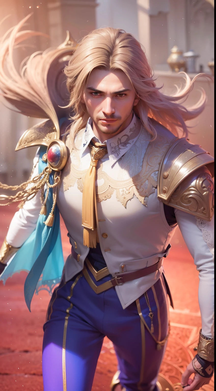 a close up of a young man with a sword and a helmet, 8k, ultra hd, ultra detailed texture, hyper realistic, masterpiece, detailed texture, detailed face, detailed skin, detailed lighting, (photorealistic:1.5), best quality, beautiful lighting, cinematic lighting, professional lighting, ultra highres, realistic, detailed hair, real hair, high quality, (realskin:1.5), extremely detailed, finely detail, ultra-detailed, young man with a thin mustache and beard.