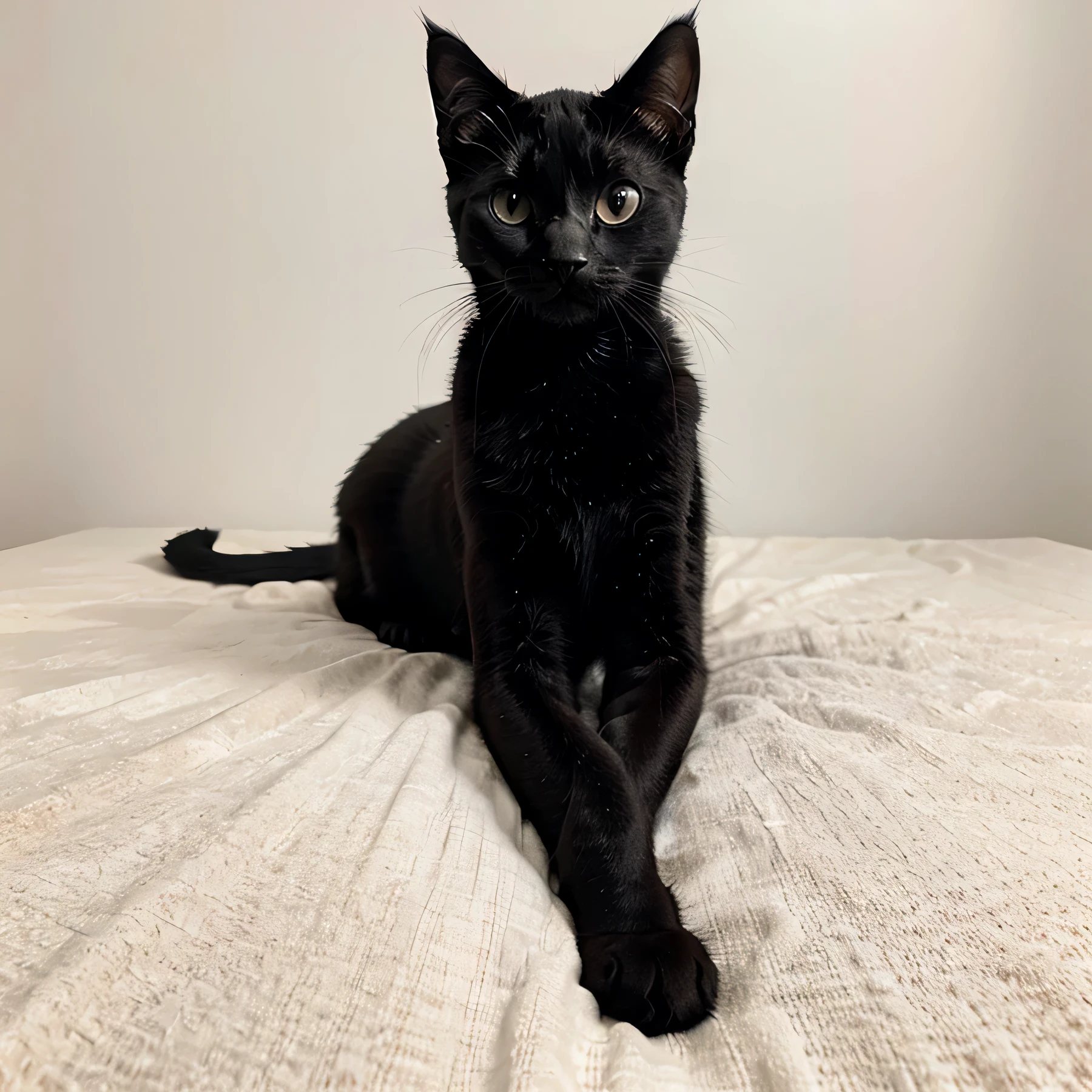 Black kitten on a white background