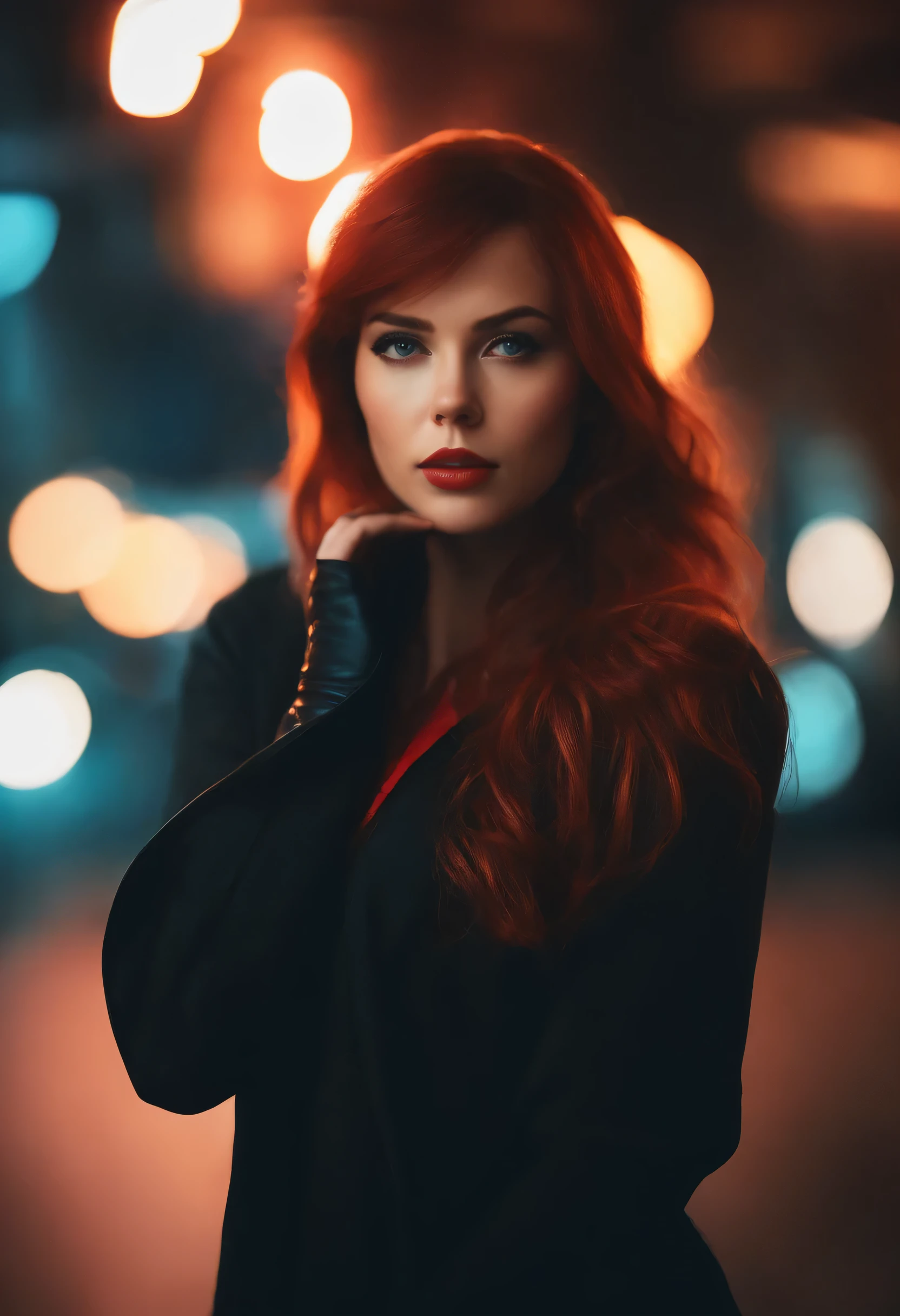 Bela foto de uma que se parece com Scarlett Johanssen, Em um traje Spideman, Fotografias coloridas intrincadas e deslumbrantes (mulher:1), epic character composition, Ilya Kuvshinov, alessio albi, Nina Masic, sharp focus, natural lighting, Espalhamento subsuperficial, f2, 35mm, Film grain, corpo todo