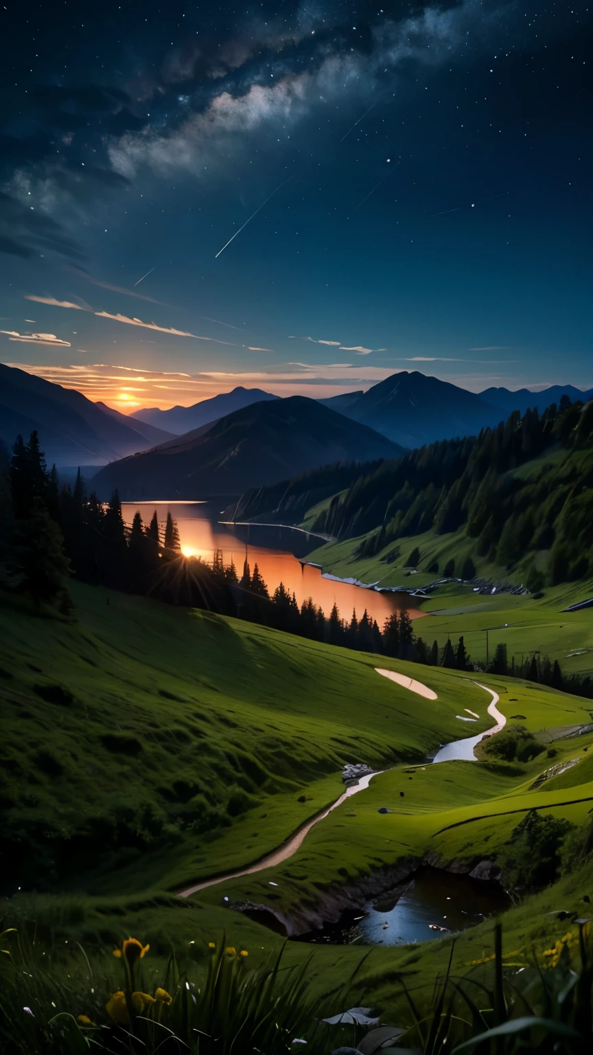 Logo, Amazing, 8K, Tabletop, Raw Photo, Amazing, Top Quality, High Quality, High Definition, Real, Ultra HD, Night, Wind, Story Poetry, Beauty of Mountains and Forests, Grasslands of the World, Silence and Beauty, Vast land, lakeside, amazing scenery, beautiful natural scenery