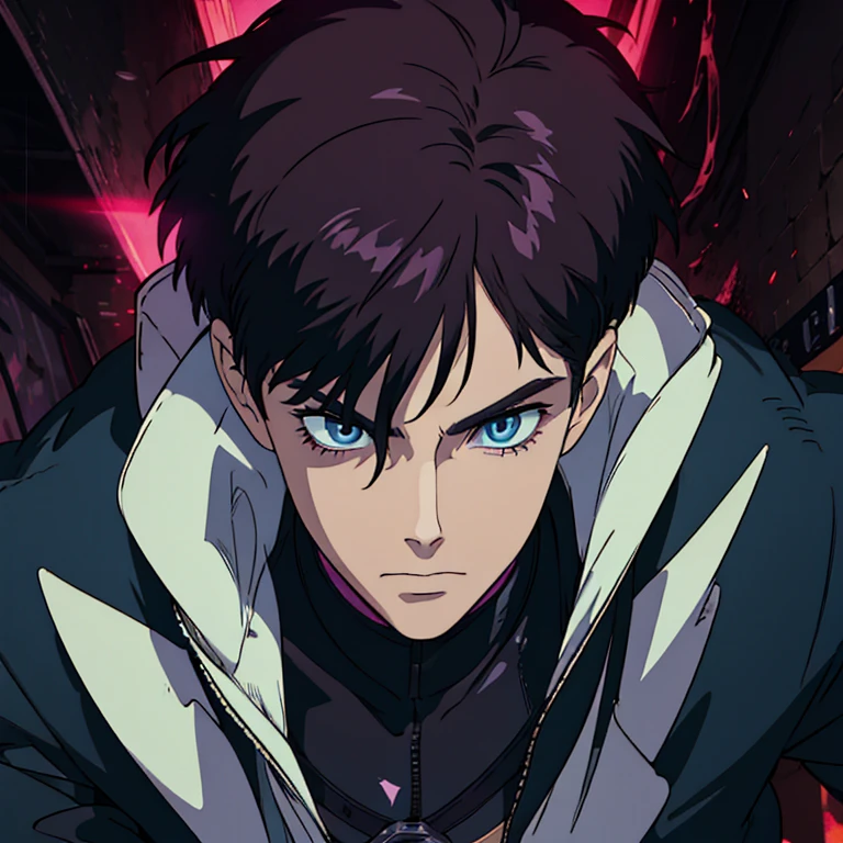 Generate a goth scott summers, lasers coming out of his eyes, Cyclops, xmen,