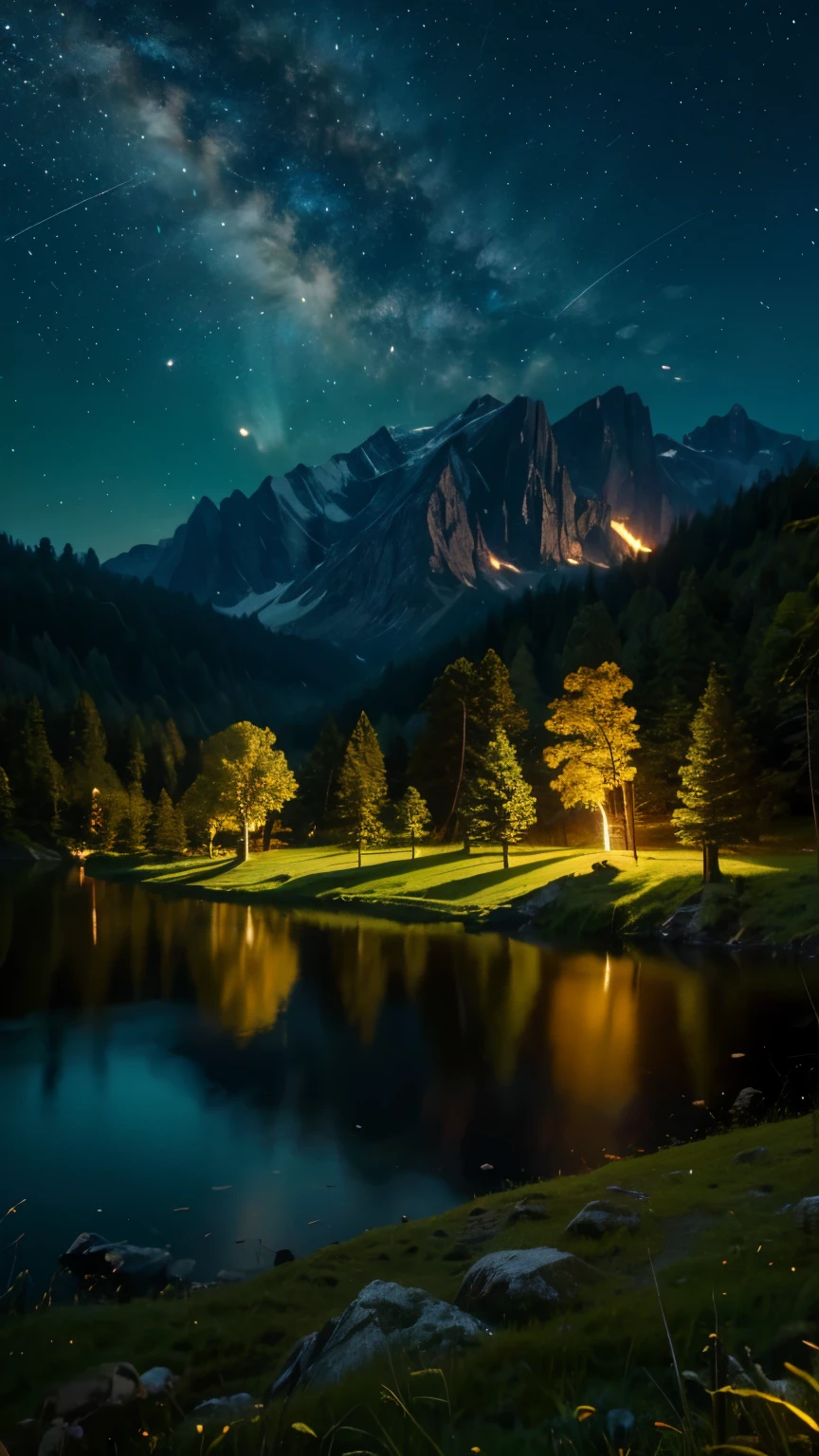 Logo, Amazing, 8K, Tabletop, Raw Photo, Amazing, Top Quality, High Quality, High Definition, Real, Ultra HD, Night, Wind, Story Poetry, Beauty of Mountains and Forests, Grasslands of the World, Silence and Beauty, Vast land, lakeside, amazing scenery, beautiful natural scenery