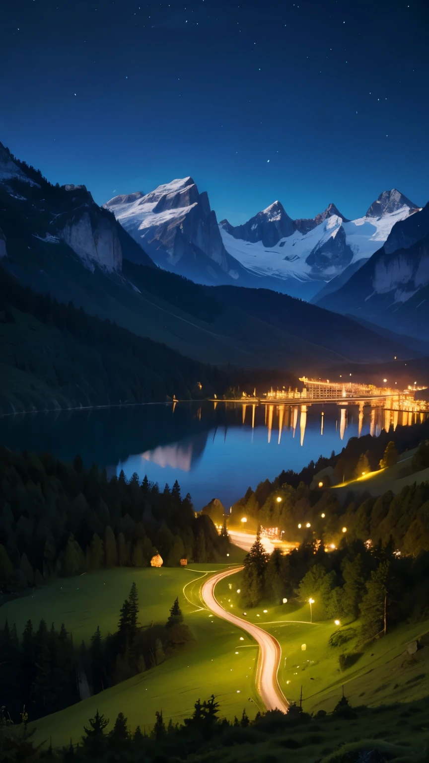 Logo, Amazing, 8K, Tabletop, Raw Photo, Amazing, Top Quality, High Quality, High Definition, Real, Ultra HD, Night, Wind, Story Poetry, Beauty of Mountains and Forests, Grasslands of the World, Silence and Beauty, Vast land, lakeside, amazing scenery, beautiful natural scenery
