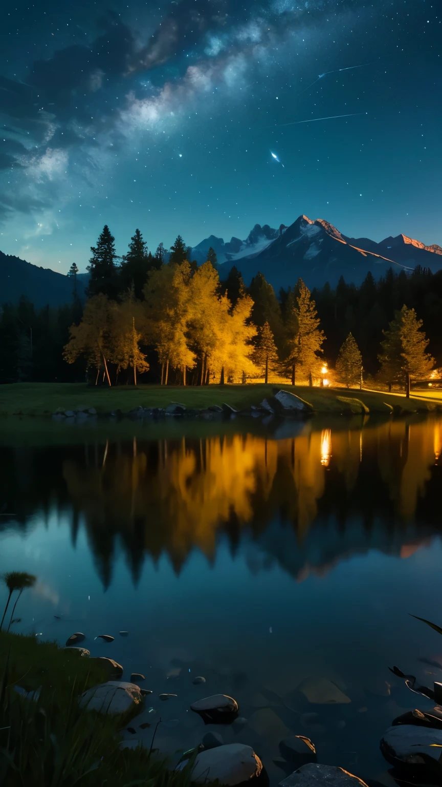 Logo, Amazing, 8K, Tabletop, Raw Photo, Amazing, Top Quality, High Quality, High Definition, Real, Ultra HD, Night, Wind, Story Poetry, Beauty of Mountains and Forests, Grasslands of the World, Silence and Beauty, Vast land, lakeside, amazing scenery, beautiful natural scenery