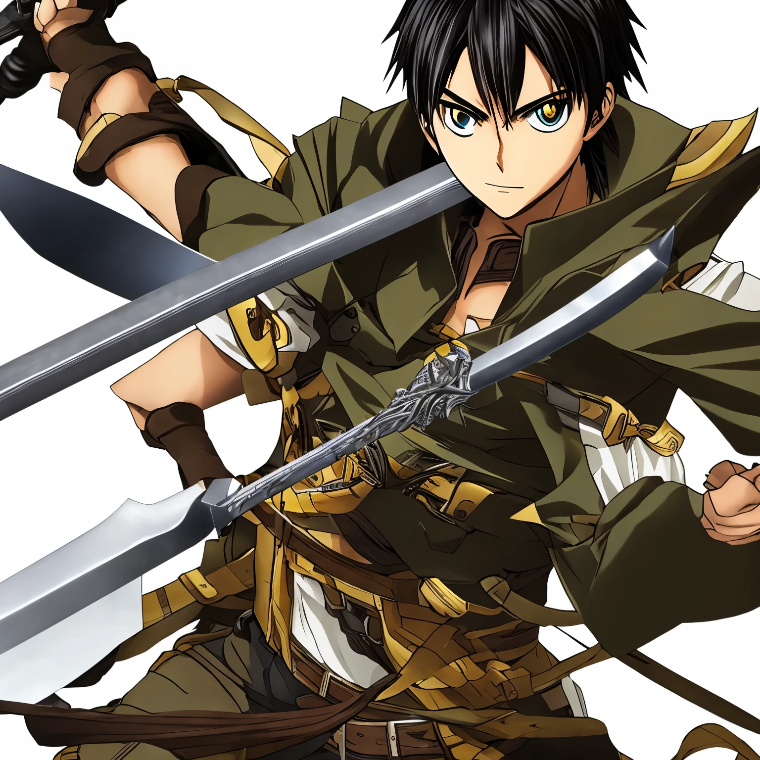 Eren yeager with odm gear swinging sword