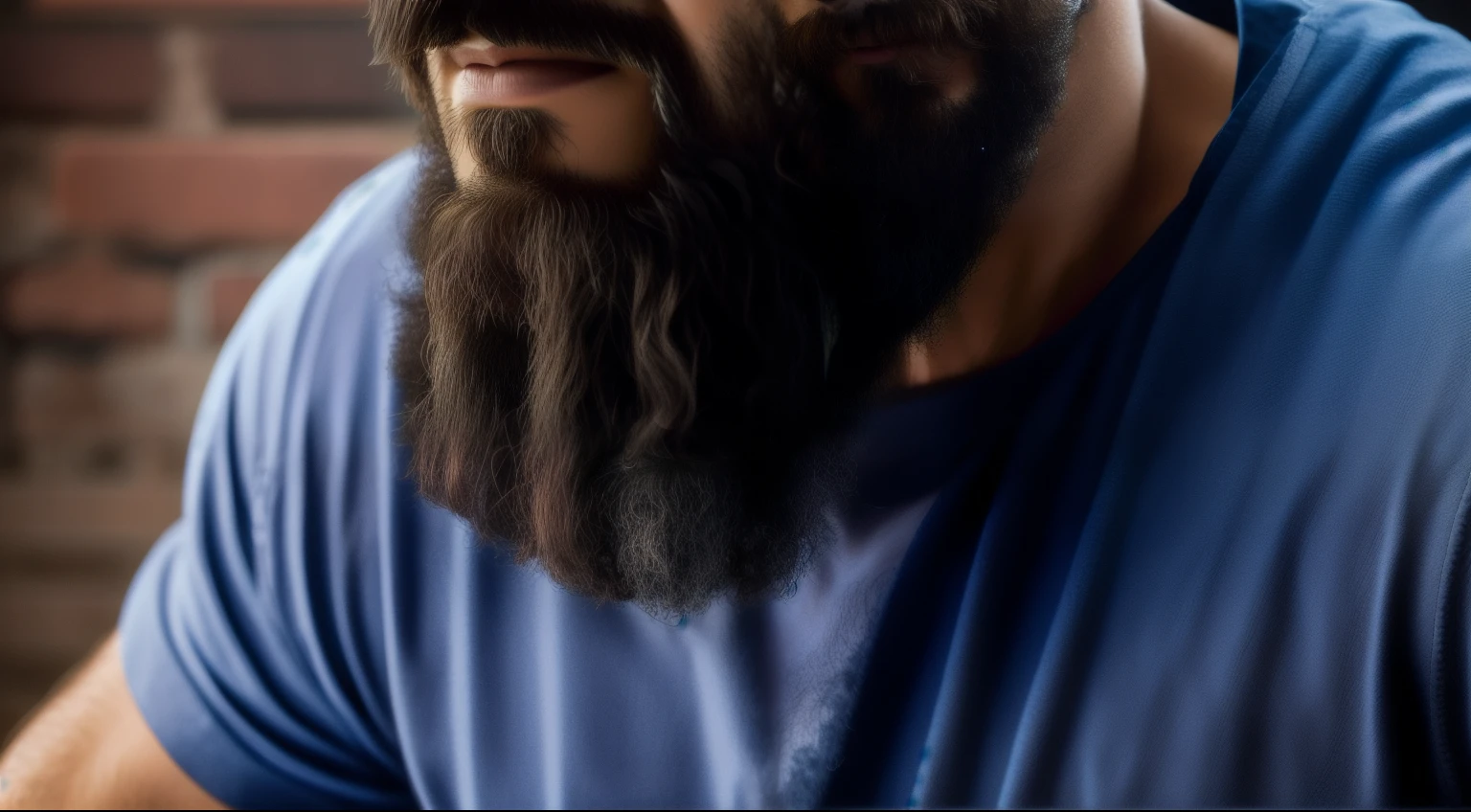 arafed man with beard using a laptop, estilo ciberpunk ， Hyper realistic, barba ruda, barba detallada, barba gruesa highly detailed, barba fractal, hyper-realistic estilo ciberpunk, hermoso hombre barbudo, barbudo y construido, hombre barbudo, barba limpia, barba trenzada, barba rugosa, hombre muy atractivo con barba, retrato de un hombre ciberpunk, barba gruesa