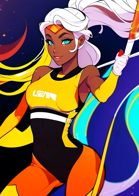 create a digital painting, 4k, JIM EIDOMODE, a cartoon of a woman in a yellow and black outfit, cel - shaded, painted and colored art style, cel shaded!!!, high quality color drawing, digitally colored, color drawing , shaded cel:15, clean shaded cel, colored lineart, in a mixed æon flow style, full colored, colored lineart, fully colored