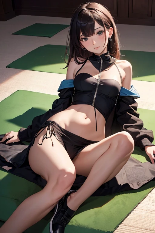 best quality, muste piece, ultra high resolution,Rolling on the floor