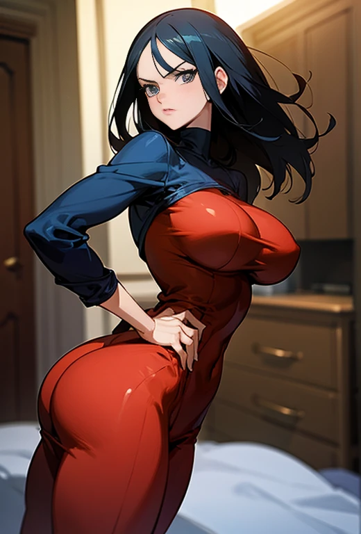 Nico Robin in tight dress with very big breasts and big butt