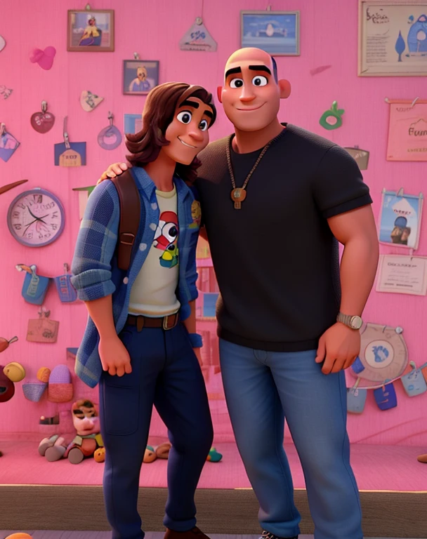 homem careca , estilo Disney Pixar,alta qualidade, melhor qualidade.