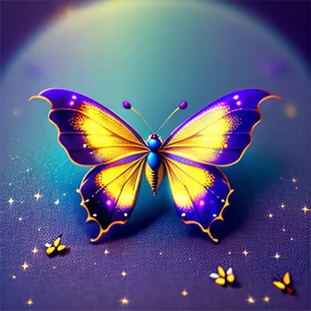hiper hd, super details, La mejor calidad en el mejor de los casos., alto detalle, 1080p, 16k, A high resolution,Primer plano de mariposa,Mariposa con superficie brillante, amazing symmetrical wings, Magic Crystal Butterfly, Magic butterfly with diamonds., destellos morados, oro y morado, mariposa brillante,, Mariposa dorada brillante, bright purple, The background is the mysterious cosmic starry sky., butterfly photography, Piedras preciosas y anillos de oro amarillo.,(las mejores ilustraciones),(la mejor sombra),3d isometric.octane representation,Hyper realistic