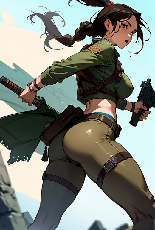 Lara Croft with very big butt and very big tits