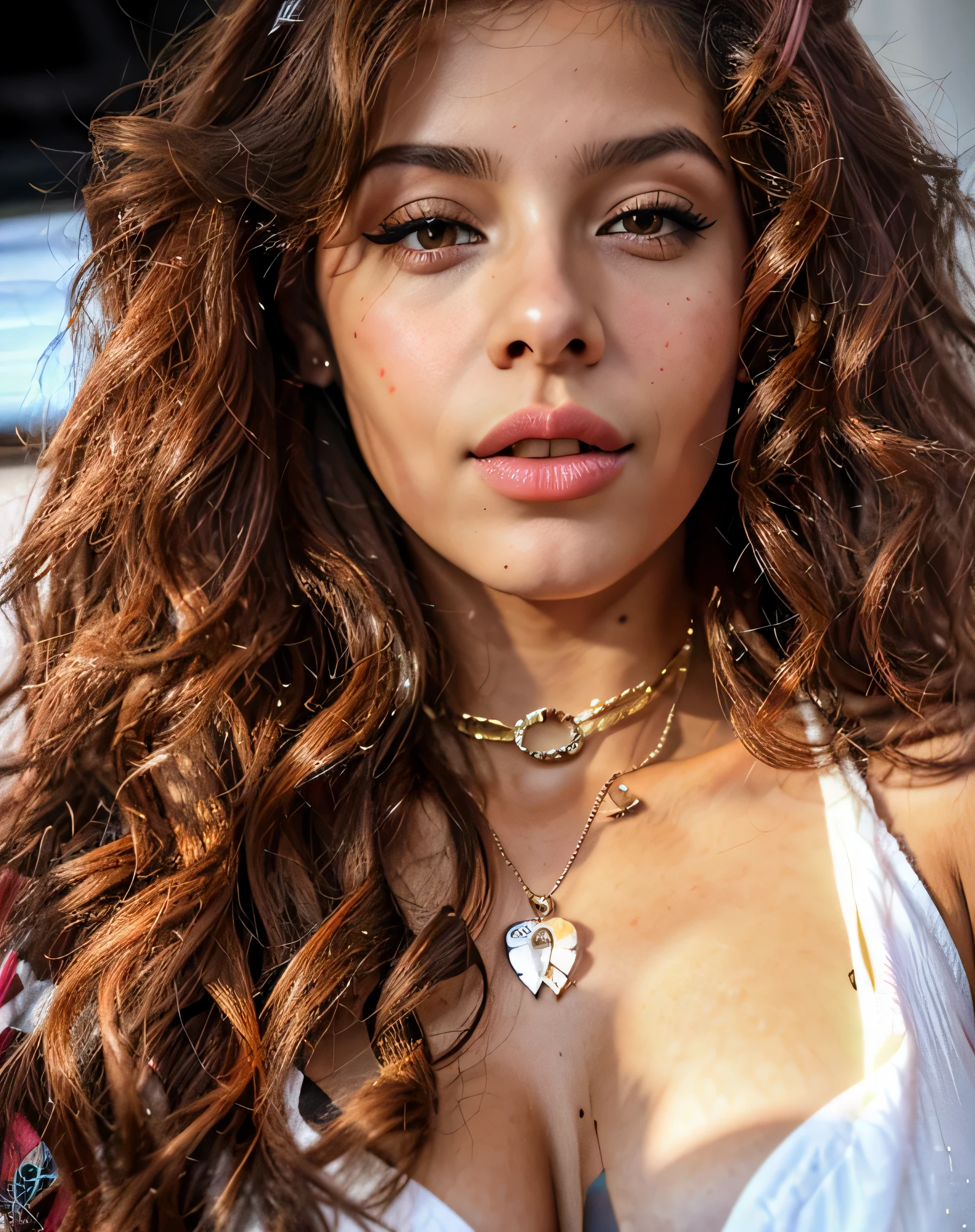 Woman naked in Vitreous transparent gel coat, Highly Detailed Face and Skin Texture, ((white skin)) big green eyes, slim face, juicy lips, bimbo lips, ((big bimbo puffy breast)), Small nipples, piercing in nipples, ((very curly Black hair)), twin long braids, pale skin, Detailed Eyes, Double Eyelids, cyberpunk gold metal jewelry BDSM, gold metal cyberpunk tapes on body, metal Collar, gold body jewelry, naked, jewelry between her legs, ((wide hips)), wet skin, she is naked, She od wet, transparent substance liquid on her body,Masterpiece,(((Vitreous transparent gel coat))) ((liquid gel coat)),In the jungle ,(pantyless),Photorealistic, high resolution, Detailed, Sharp focus, topless, large breasts, ((naked pussy)), Perfect nipples White skin, she is in Wilde dark jungle with big trees. masterpiece