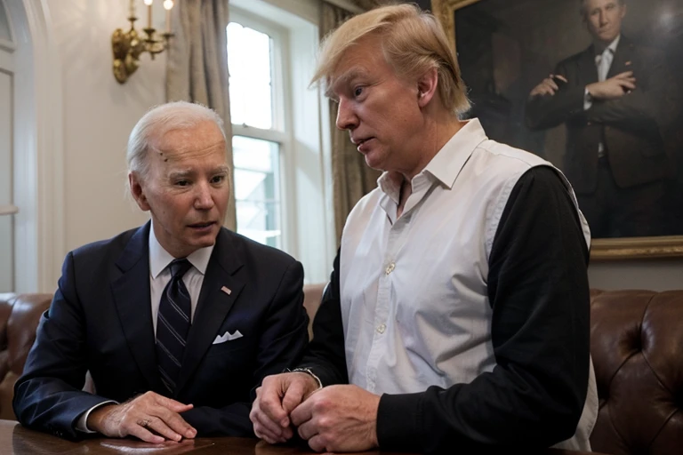 Donald Trump with Joe Biden