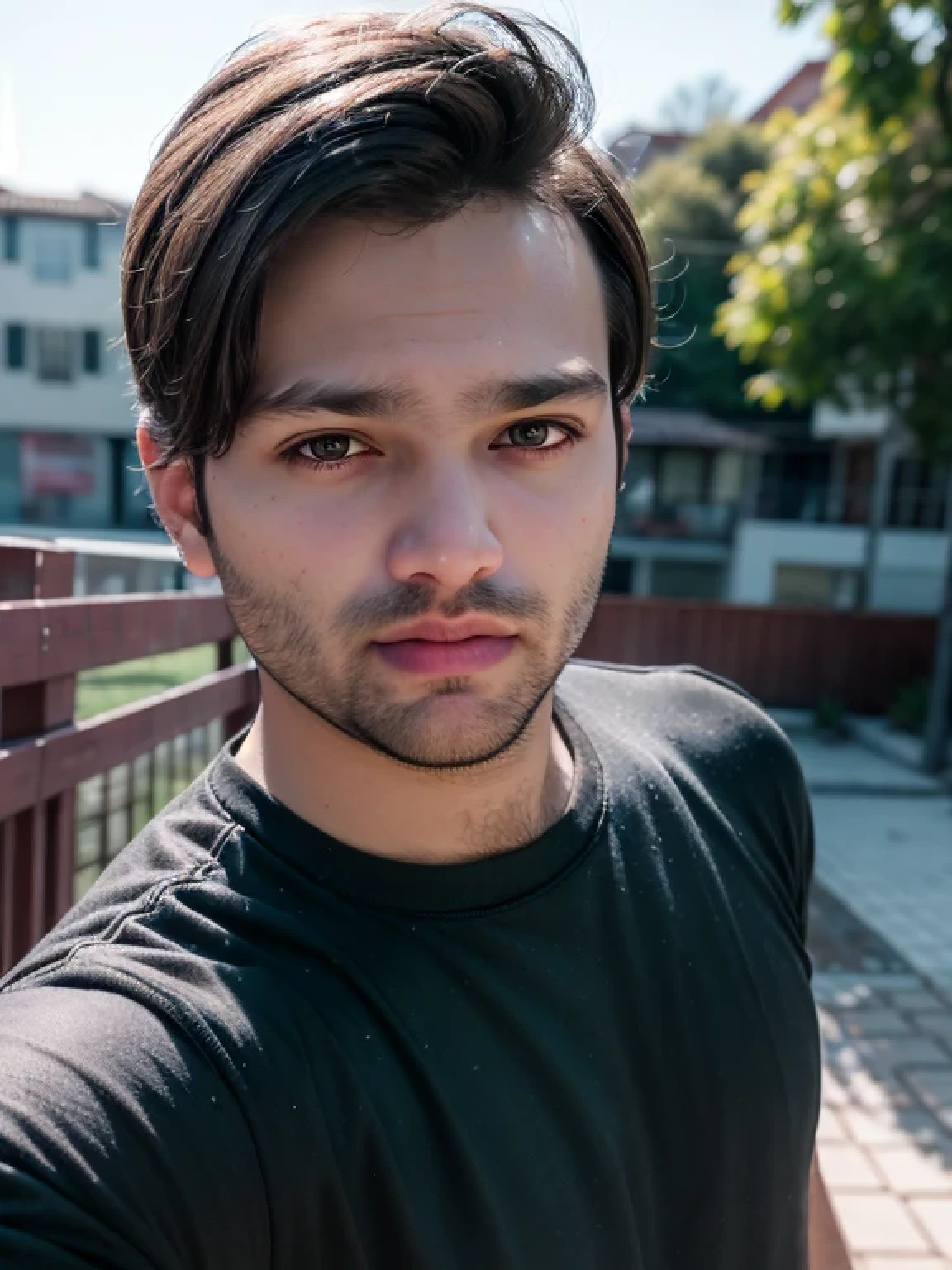 A beautiful young bearded man with highly detailed skin looking at the camera,8k,high res, soft light,no contrast,ultra realistic, photorealism.((real life photo,realistic:1.9, short beard:1)), HDR, emotions joy