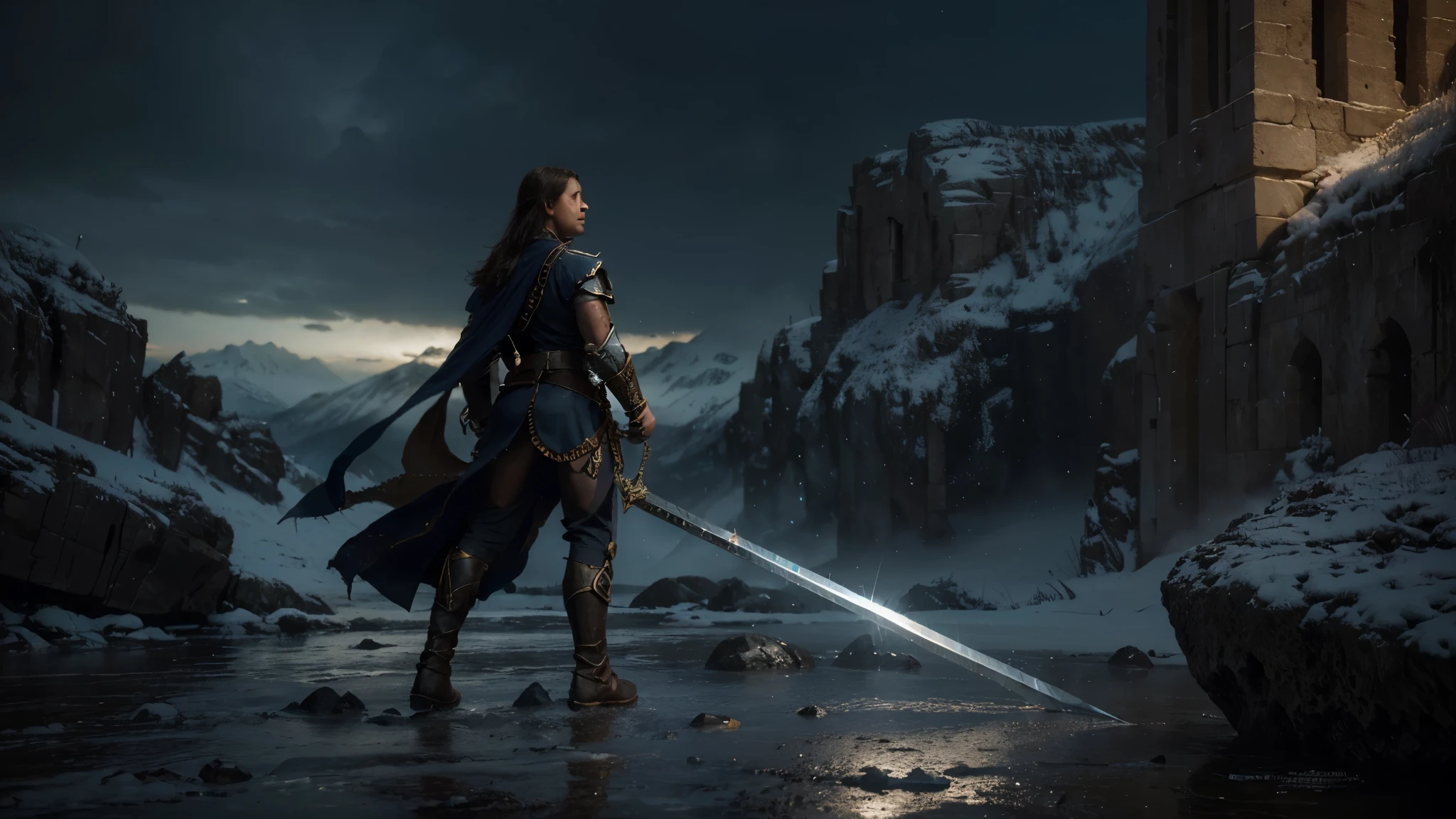 (best quality,4k,8k,highres,masterpiece:1.2),ultra-detailed,(realistic,photorealistic,photo-realistic:1.37),sword in rocks,stone texture,ancient artifact,legendary weapon,precise engravings,sparkling gemstones,heroic fantasy,medieval legends,mysterious atmosphere,mythical symbol,majestic sword,imposing presence,dramatic lighting,mystical aura,dark and gritty,epic battle,valor and honor,symbol of strength,exquisite craftsmanship,awe-inspiring,hero's journey,awe-inspiring power,shining blade,enchanted artifact,ancient prophecies,destiny awaits,uncharted adventures.