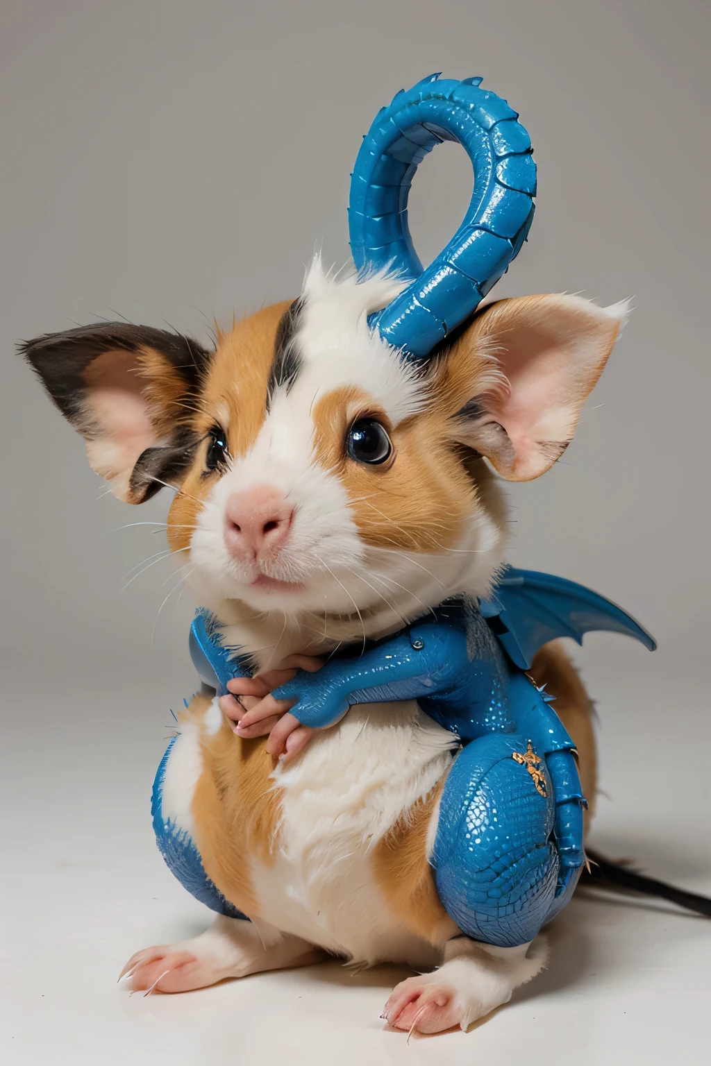 Create me a logo mascot where the mascot is a dragon and guinea pig music cloudo yellow and blue and red