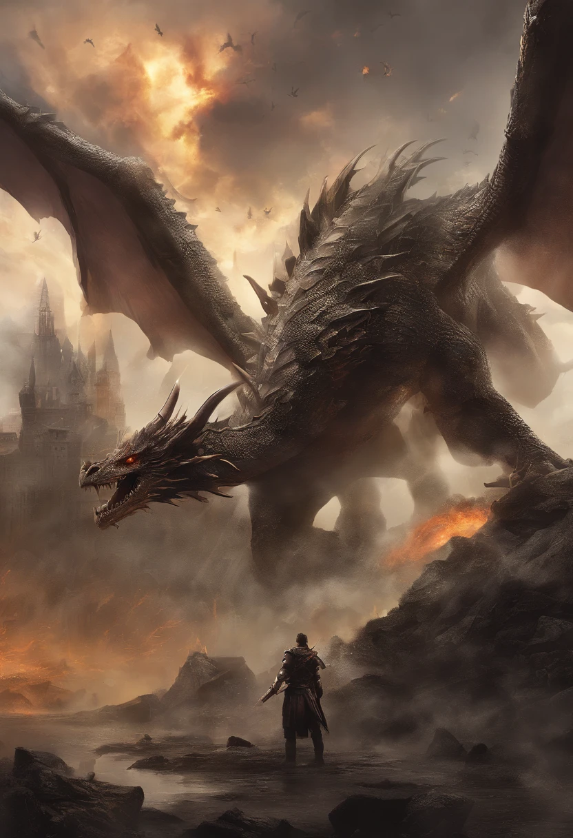 Once again there was tremendous excitement and enthusiasm. Mas o sujeito de voz sinistra foi
correndo ter com o Senhor
Quero ser um tolo, if it's not the dragon that's coming! - gritou ele. - Destruam as pontes! As
armas! As armas! Repentinamente soaram as trombetas de alerta, que ecoaram ao longo das
margens rochosas. O entusiasmo cessou e a alegria transformou-se em pavor. That was why the dragon didn't find them completely unprepared.