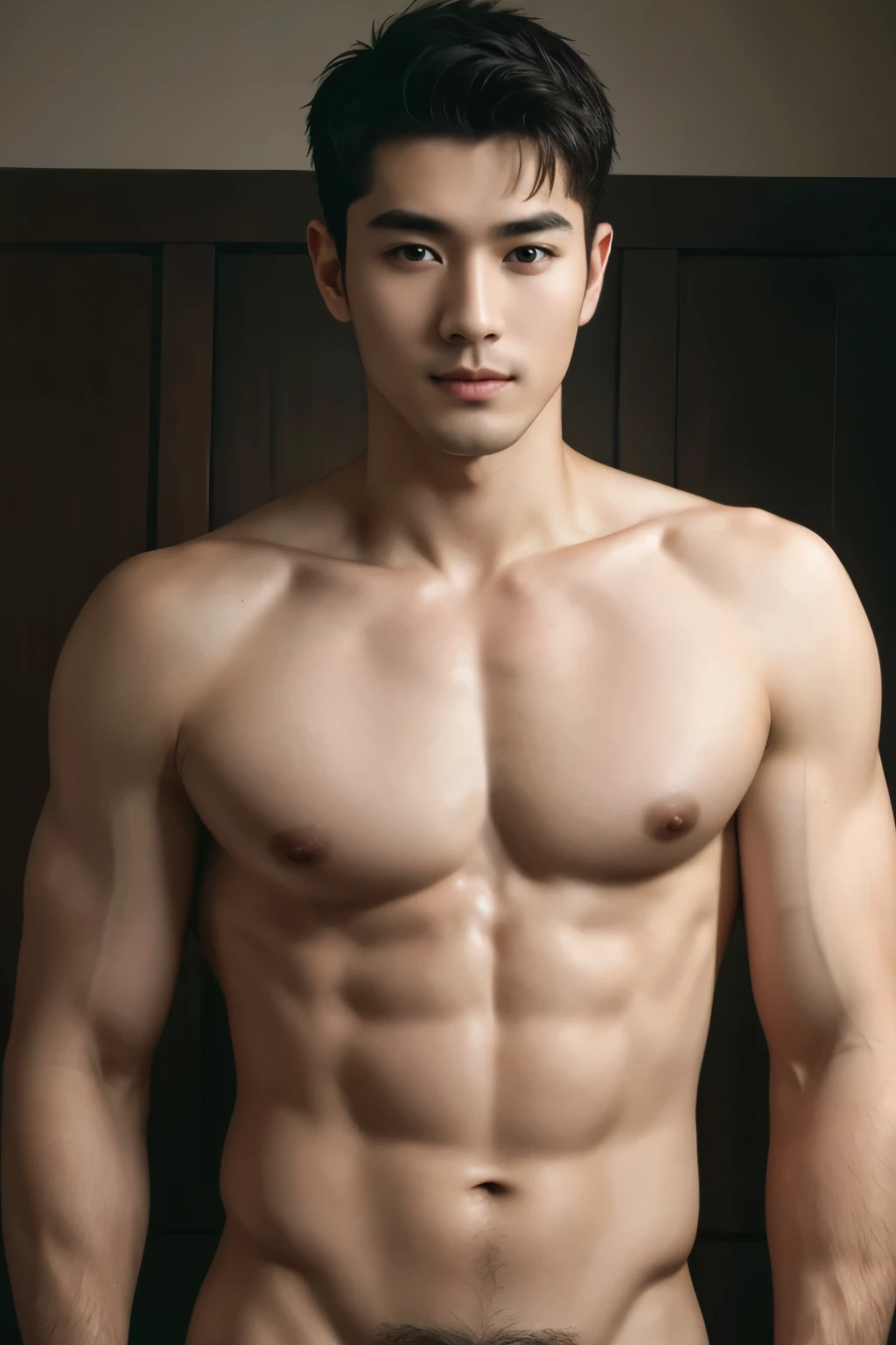 handsome naked man. best quality, very detailed, (raw, 8k, uhd, fujifilm xt3)
