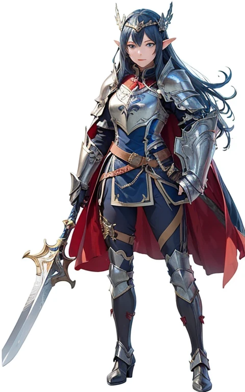 a woman in armor, holding a sword and a sword, gorgeous weiblicher Paladin, Fantasy-Paladin woman, picture of weiblicher Paladin, weiblicher Paladin, alluring Elfe Prinzessin Ritter, Weiblicher Ritter, beautiful Weiblicher Ritter, Lucina aus Fire Emblem, Portrait Knight of the Zodiac Girl, Fantasy-Paladin, of a beautiful Weiblicher Ritter, Elfe Prinzessin Ritter, girl in knight armor, Shlachtfeld im hintergrund