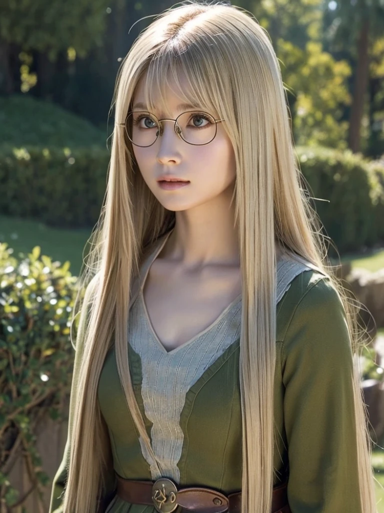 20 year old female、shiny hair quality、beautiful blonde、straight hair、super long hair、Shaggy Hair、Glasses、Glasses美人、fantasy、wizard、witch、great war、世界great war、Fight、a world in despair、Burnt field、reincarnation、cute、perfect skeleton