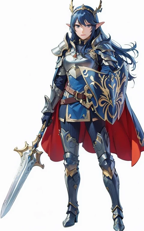 a woman in armor, holding a sword and a sword, gorgeous weiblicher Paladin, Fantasy-Paladin woman, picture of weiblicher Paladin, weiblicher Paladin, alluring Elfe Prinzessin Ritter, Weiblicher Ritter, beautiful Weiblicher Ritter, Lucina aus Fire Emblem, Portrait Knight of the Zodiac Girl, Fantasy-Paladin, of a beautiful Weiblicher Ritter, Elfe Prinzessin Ritter, girl in knight armor, Shlachtfeld im hintergrund