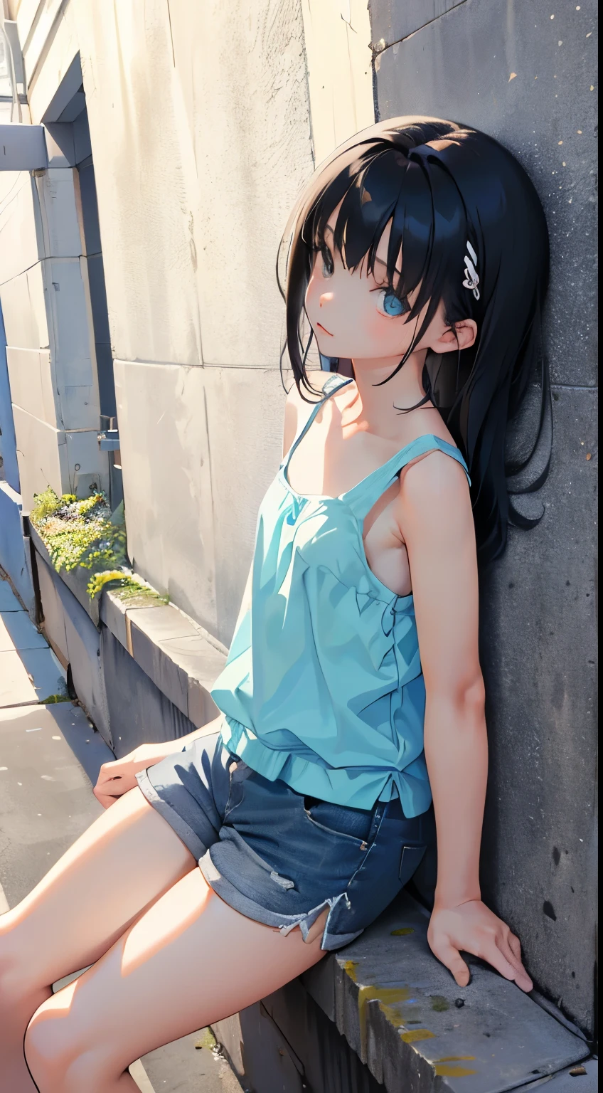 (Ultra-realistic,32k, masterpiece:1.2),(Skin with attention to detail:1.1),( 8K Ultra HD, Digital SLR, high quality:1.1),
One Girl, Black Hair, Messy Hair, White shirt, Lock, choker,Alley、Sitting、Dead Eyes、Thighs、Dirty clothes Dirty Skin、Flat Chest、Lock骨、Young face、panty、delicate、Are thin、Bad look in the eyes、Spread your legs、Pussy