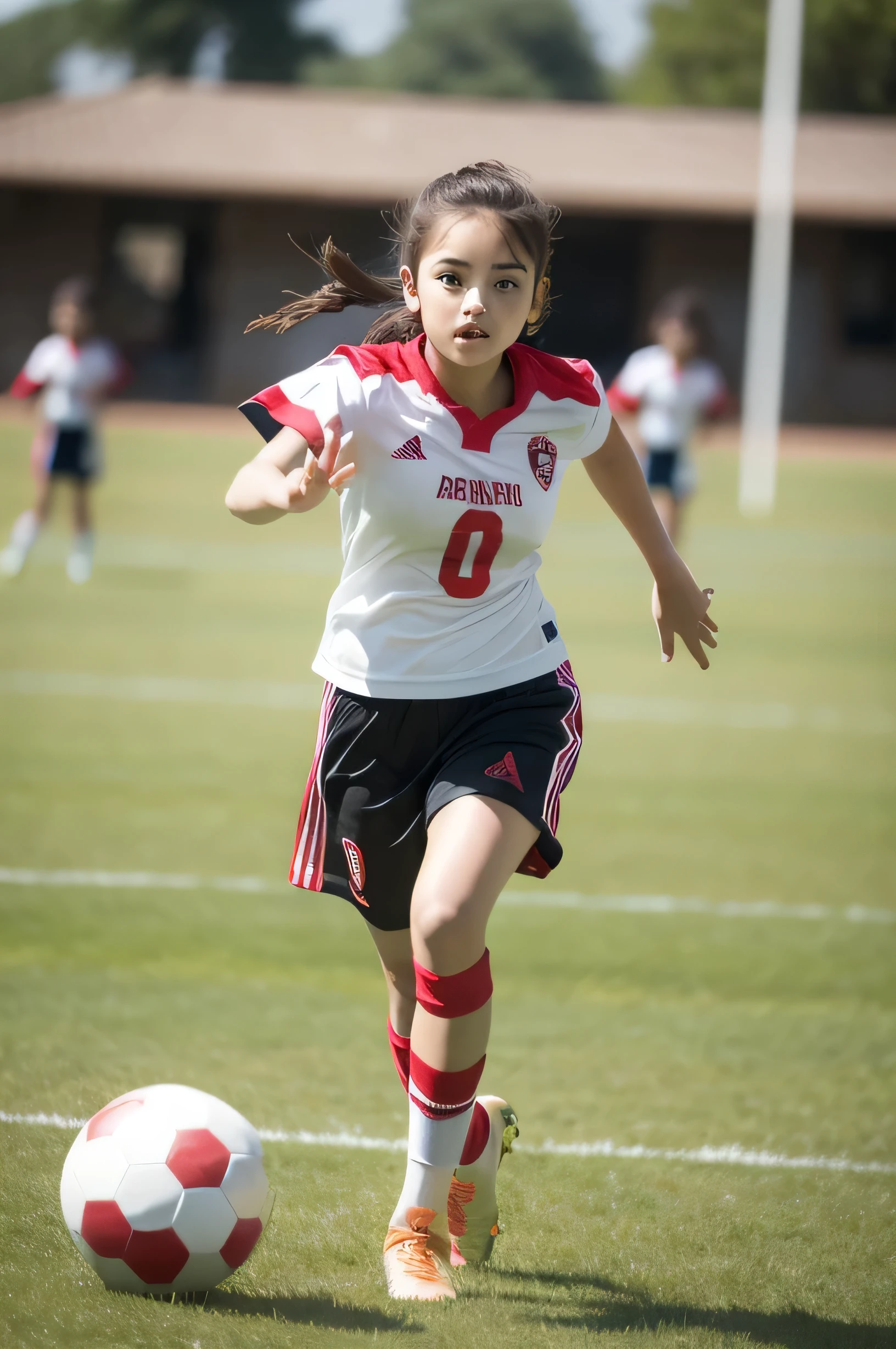 An beautiful Afghan girl while playing football