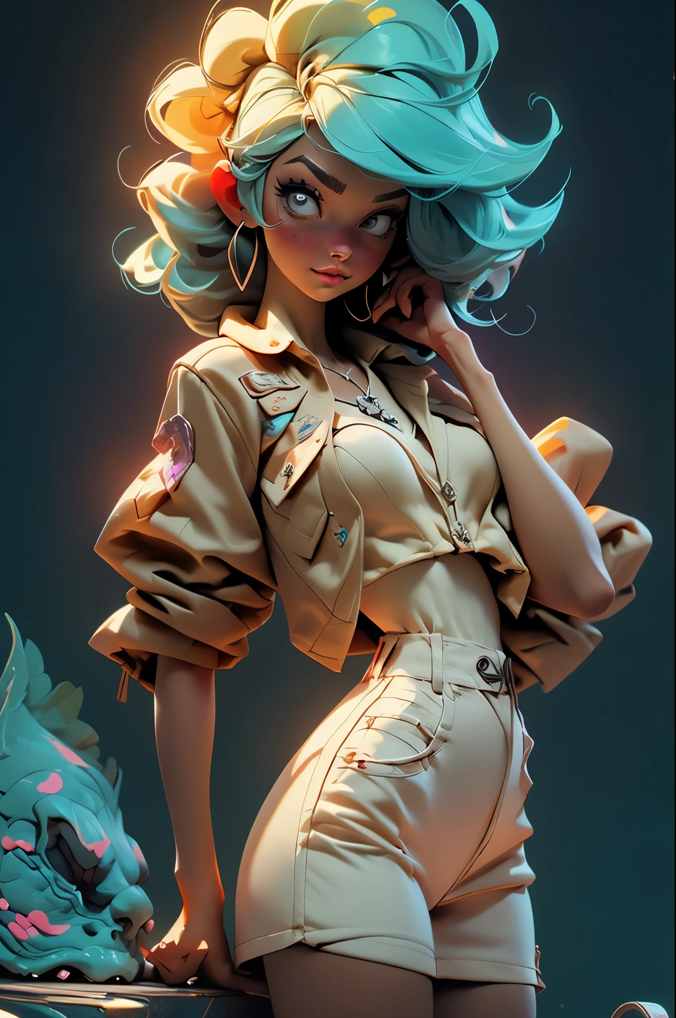la mejor calidad posible, 8K Ultra Resolution, Stunning illustration, Lo mejor de todo, premiado, como ser el mejor, Cowboy hat Leather belt with buckle, armas en cada mano, Action pose Adds effect at the end., Chaqueta de jeans, scarf neck length, Gafas de sol:1.3, light Brown wide pants, ((cian, Brown, colores blancos: 1.5)), epic desert setting: 1.5, Fotorrealista: 1.4, Textura de la piel: 1.4, super masterpiece, super detailed, Hiper detallado, 32k
