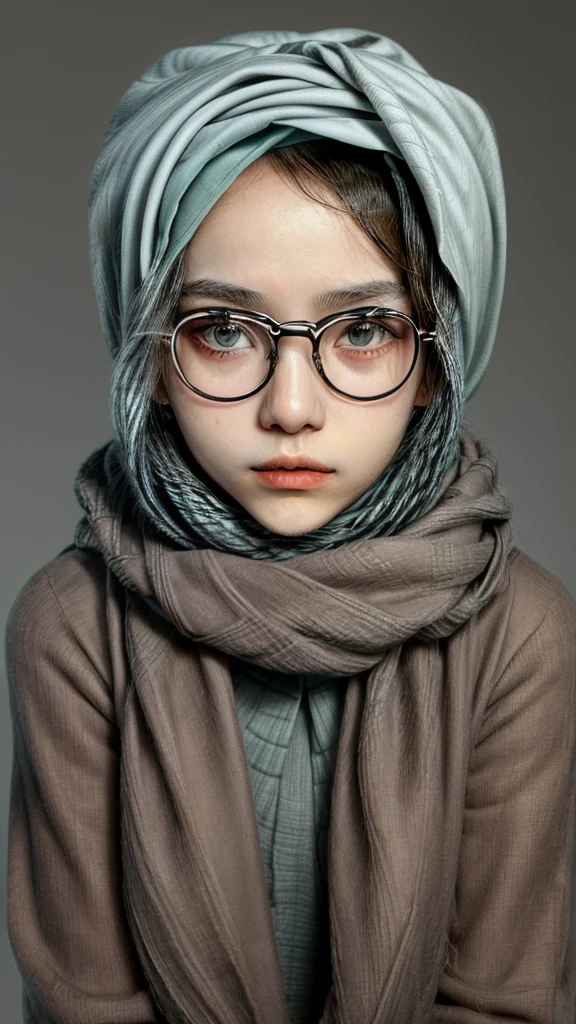 1girl with hijab wearing glasses