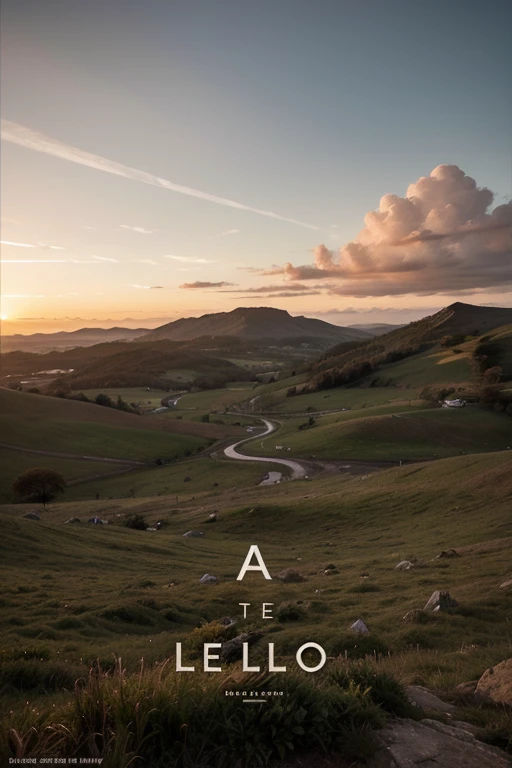 Un fondo de pantalla en un atardecer,en un bello paisaje con la LETRA  "A"